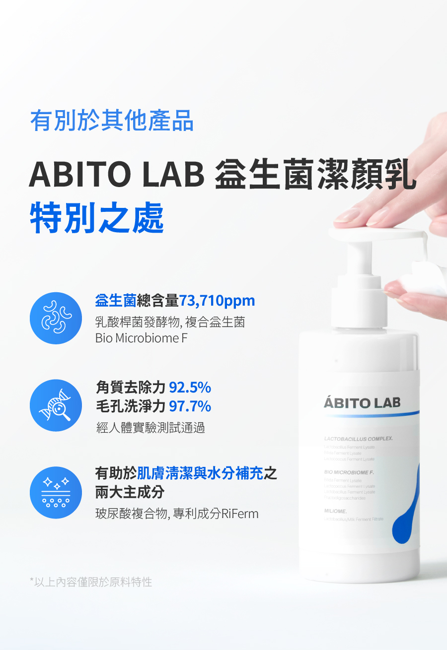 ABITO LAB 益生菌淨化平衡潔顏乳 去除肉芽 角質顆粒