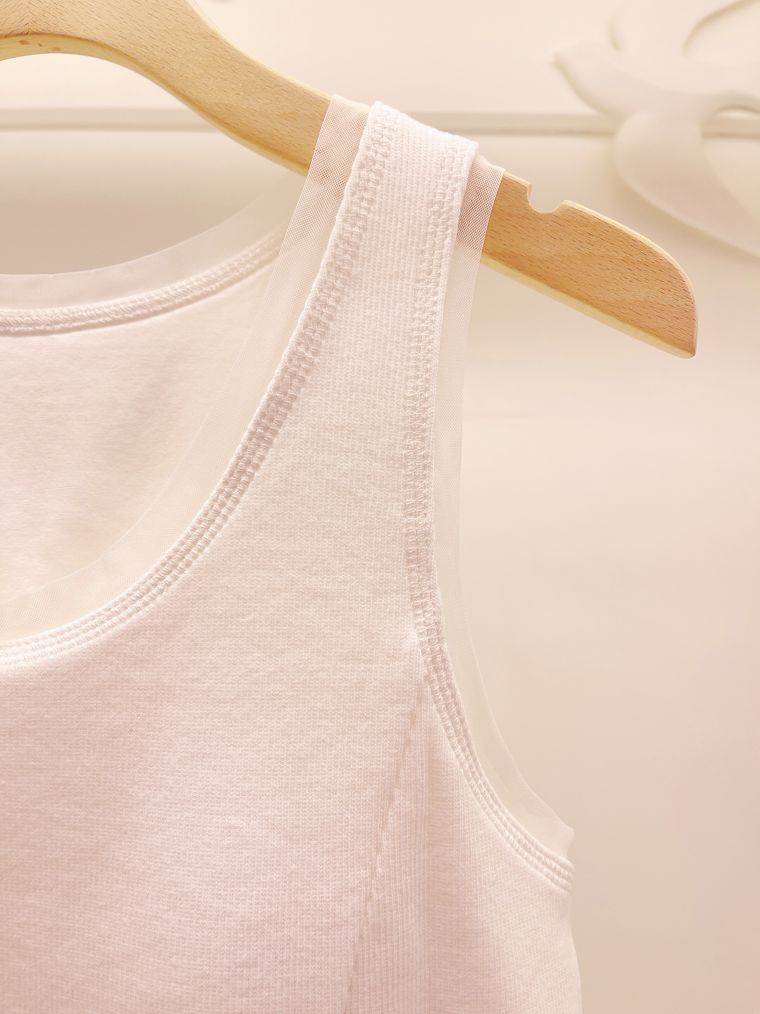 薄紗切替裝飾背心