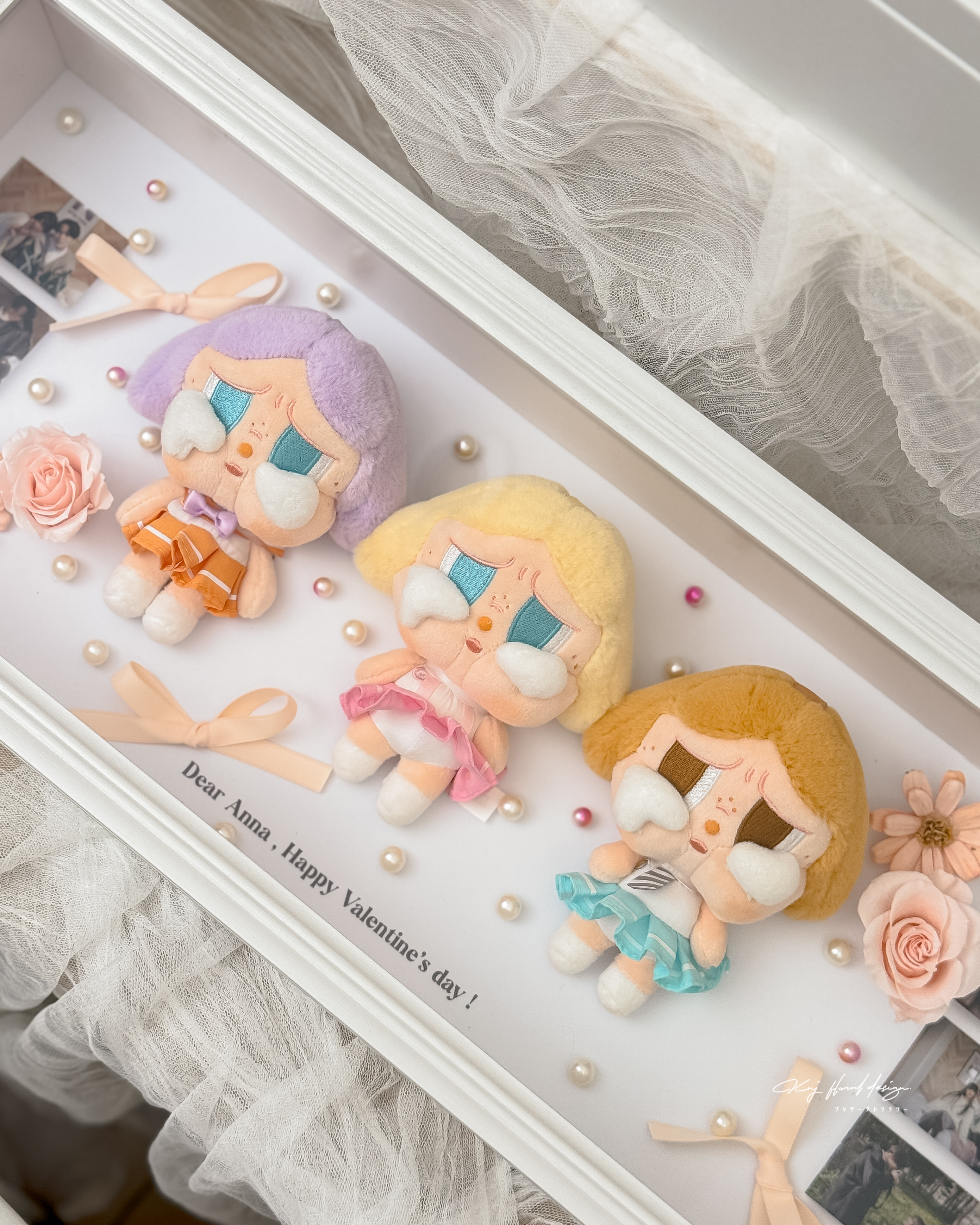 哭娃客製永生花相框｜三入角色 × 永生花 × 客製相片款