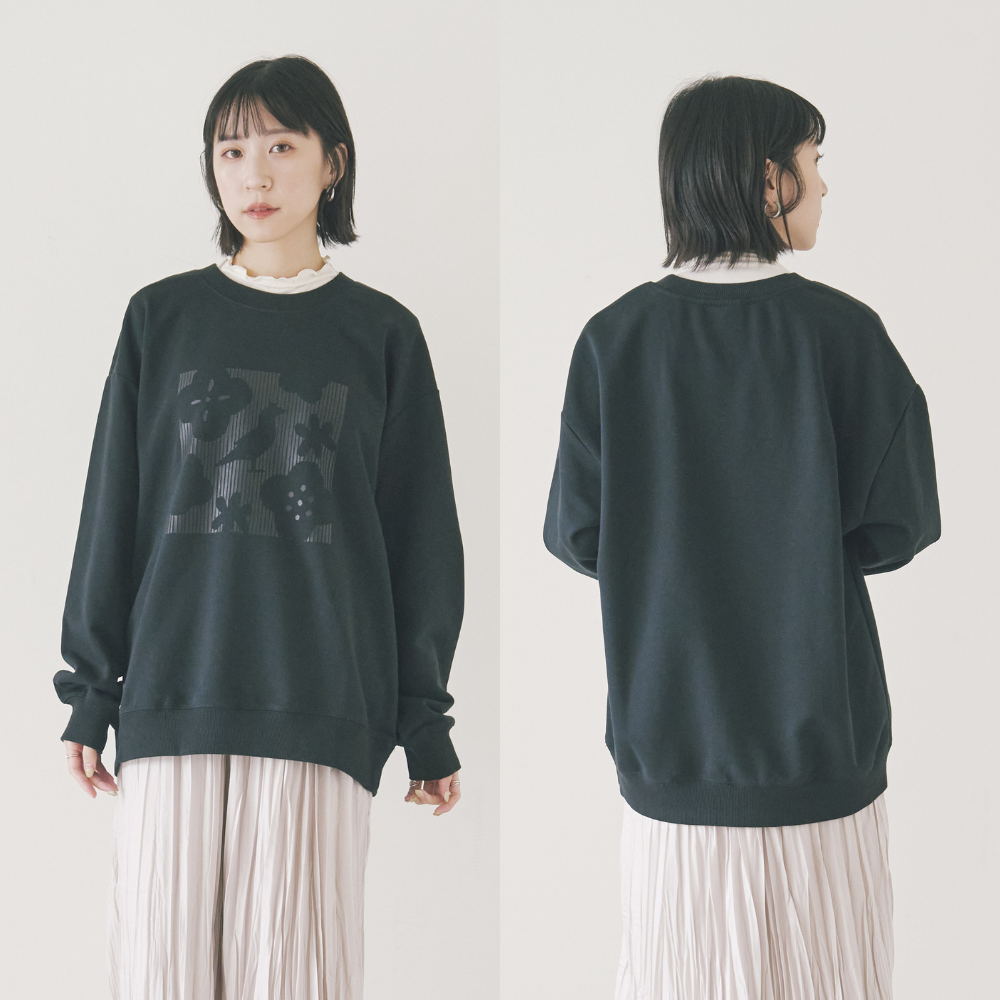 長袖スウェット／Iシリーズ／ディープブラック