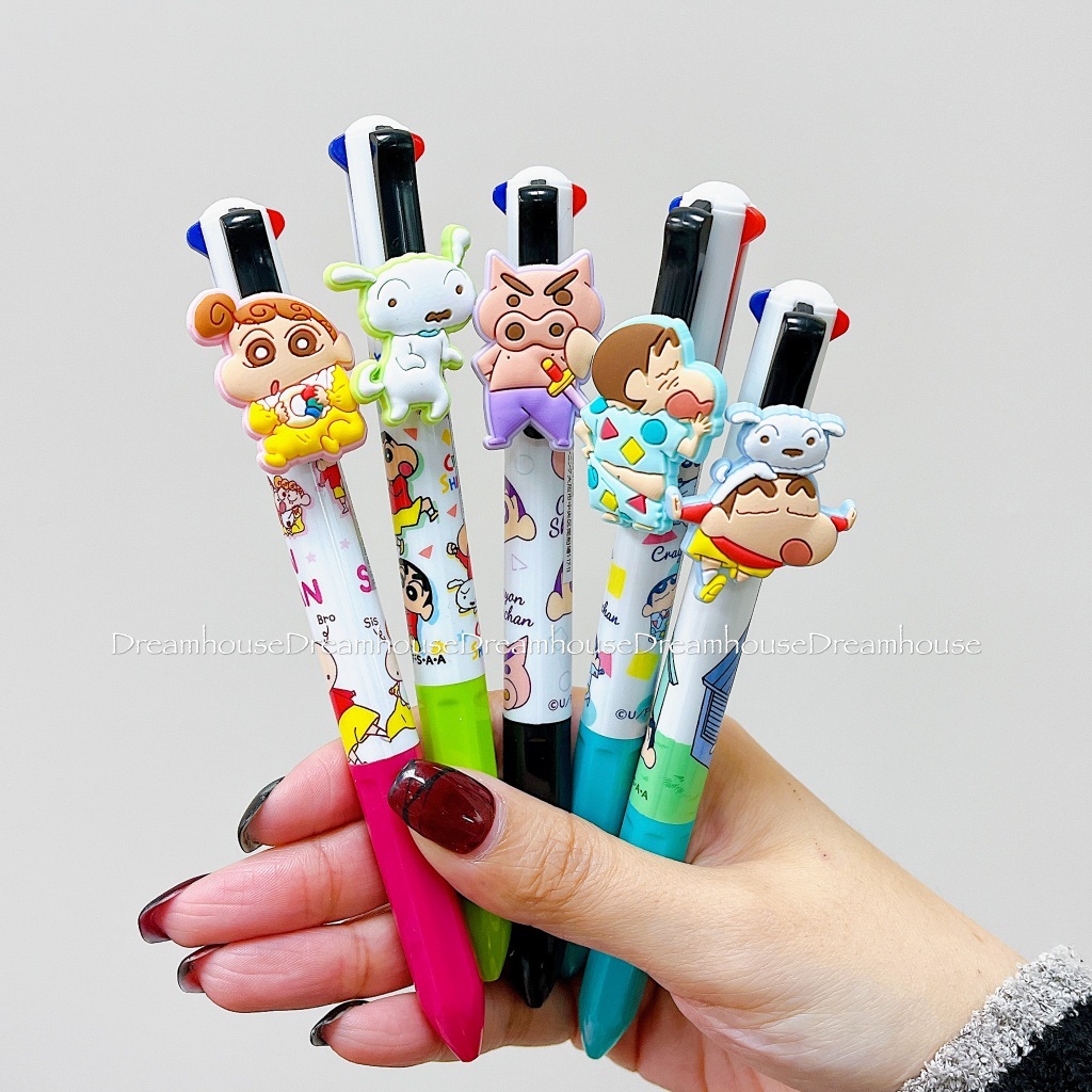蠟筆小新 小白 小葵 肥嘟嘟左衛門 多色筆 四色筆 黑筆 紅筆 綠筆 藍筆 油性筆