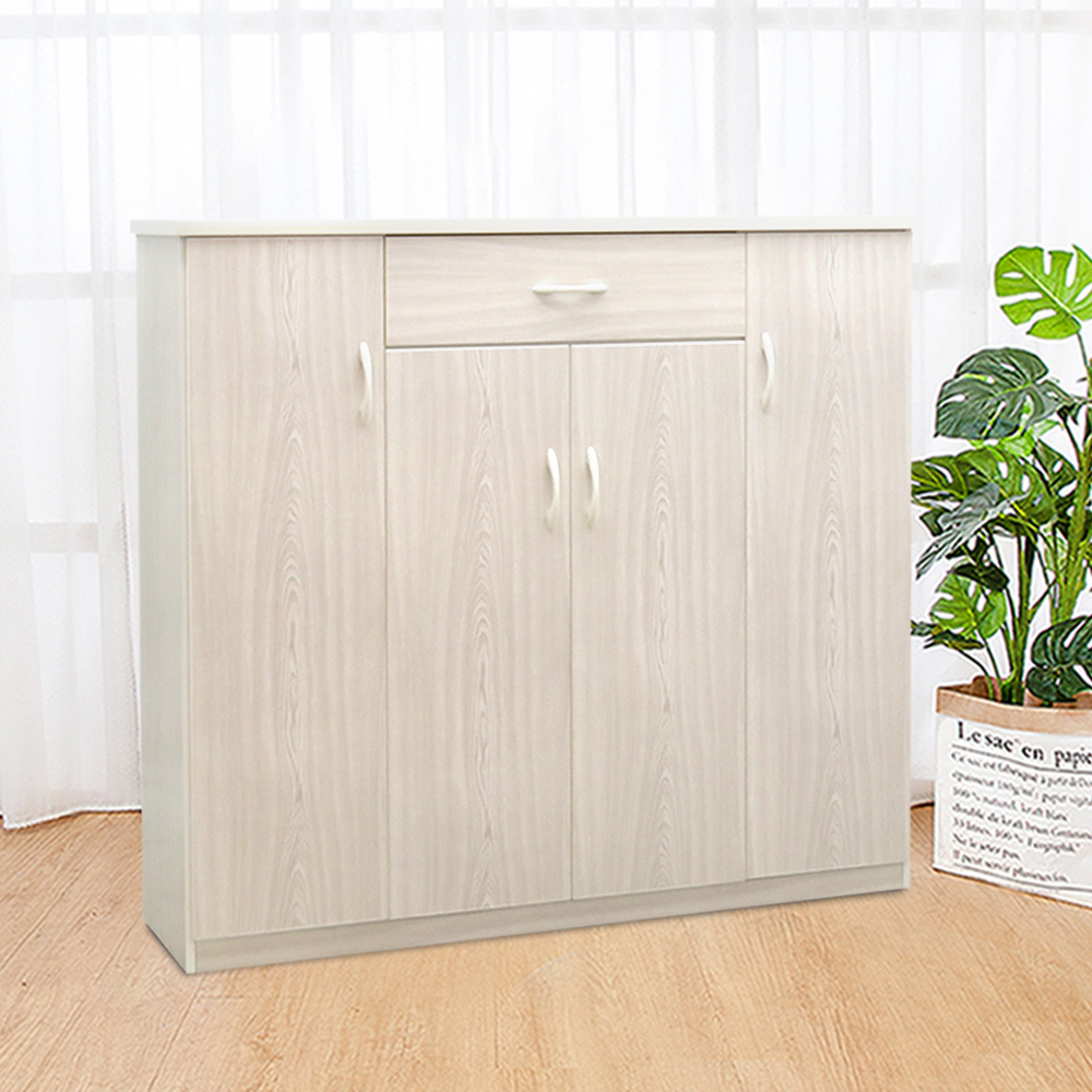 防潮防蛀 防水塑鋼4.3尺四門一抽鞋櫃(五色可選)