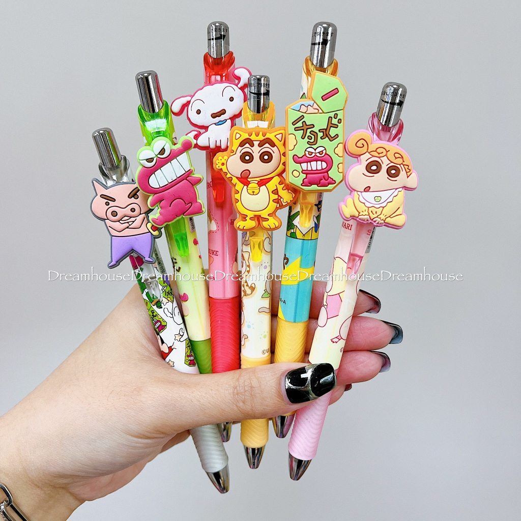 蠟筆小新 小新 小白 小葵 肥嘟嘟左衛門 巧克比 粉色恐龍餅乾 睡衣小新 自動鉛筆 自動筆 原子筆 黑筆