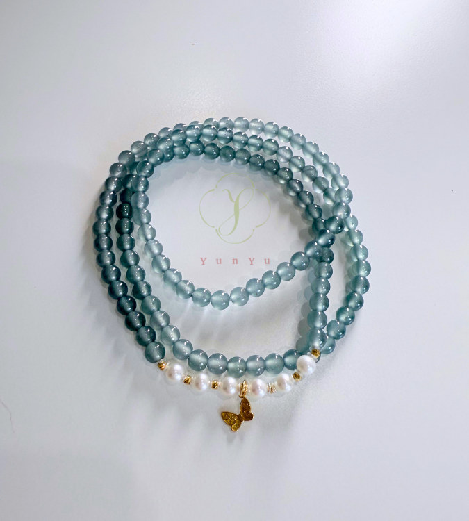 翡翠珍珠(18K金)項鍊/手環兩用