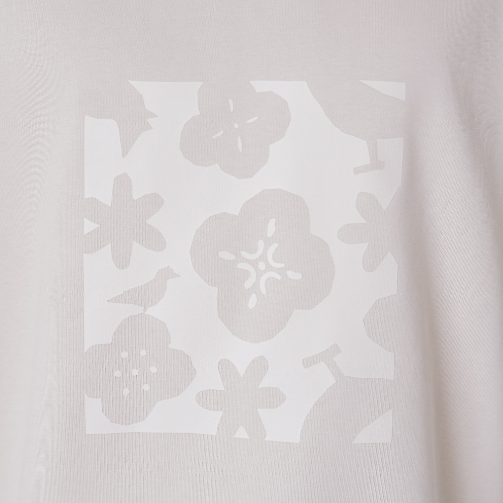 印花樂長袖大學T恤/"I"系列/大地棕