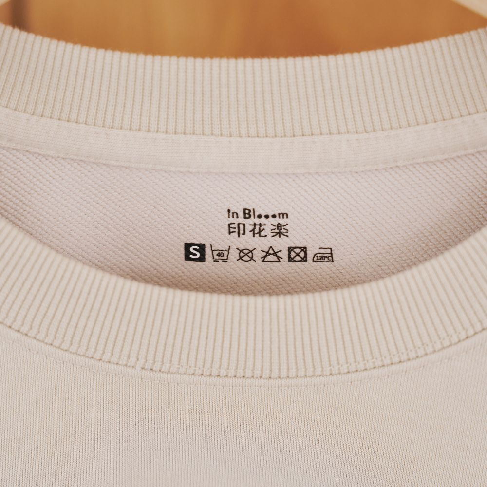 印花樂長袖大學T恤/"I"系列/大地棕