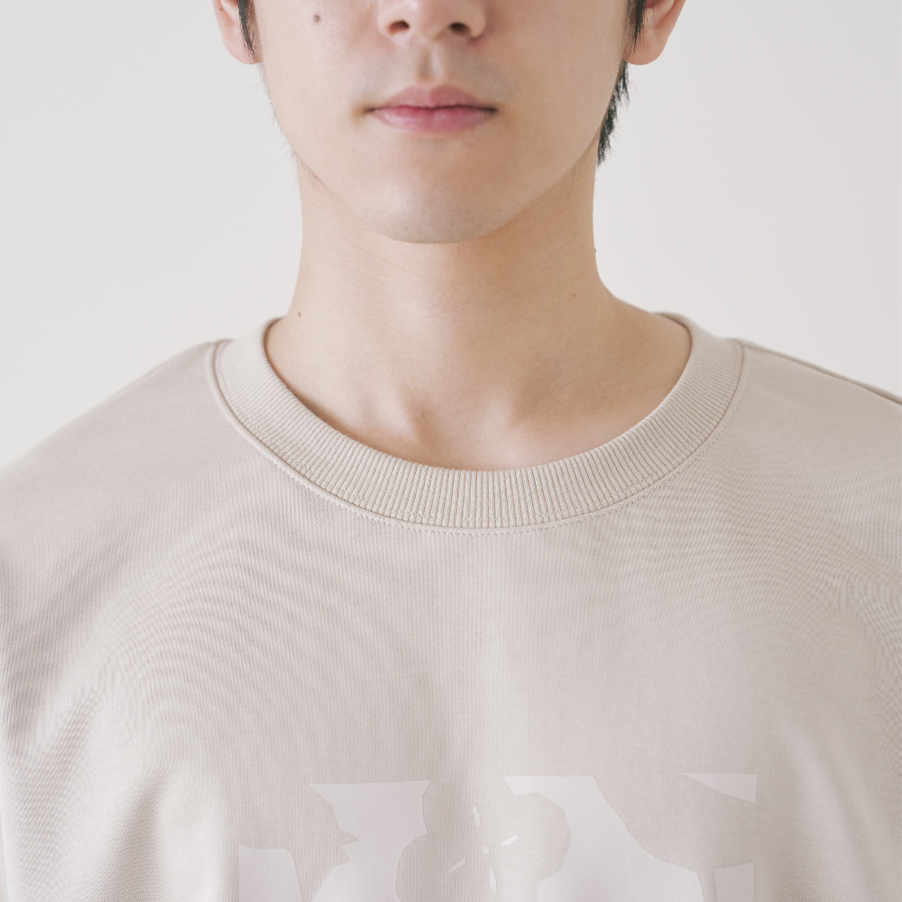 印花樂長袖大學T恤/"I"系列/大地棕