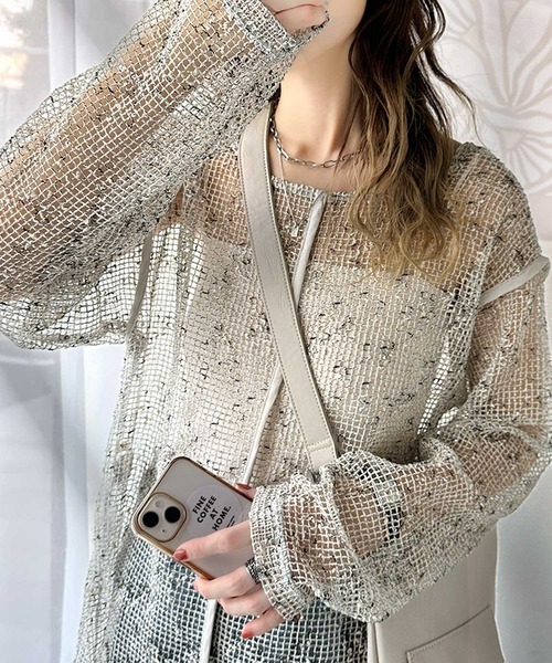 日本🇯🇵連線 Classical Elf 2WAY清透洞洞針織上衣 網眼設計 側開衩設計 寬鬆 針織 3色 (任買兩件711免運)/預購