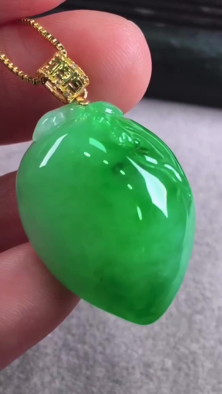 翡翠壽桃,天然翡翠A玉, 緬甸玉, Jade, Jadeite