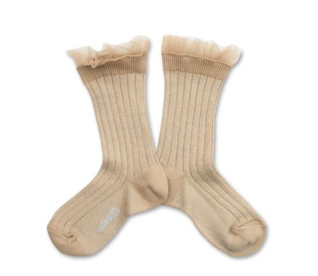 COLLEGIEN 閃亮薄紗羅紋襪 Alizée  -Sable沙色