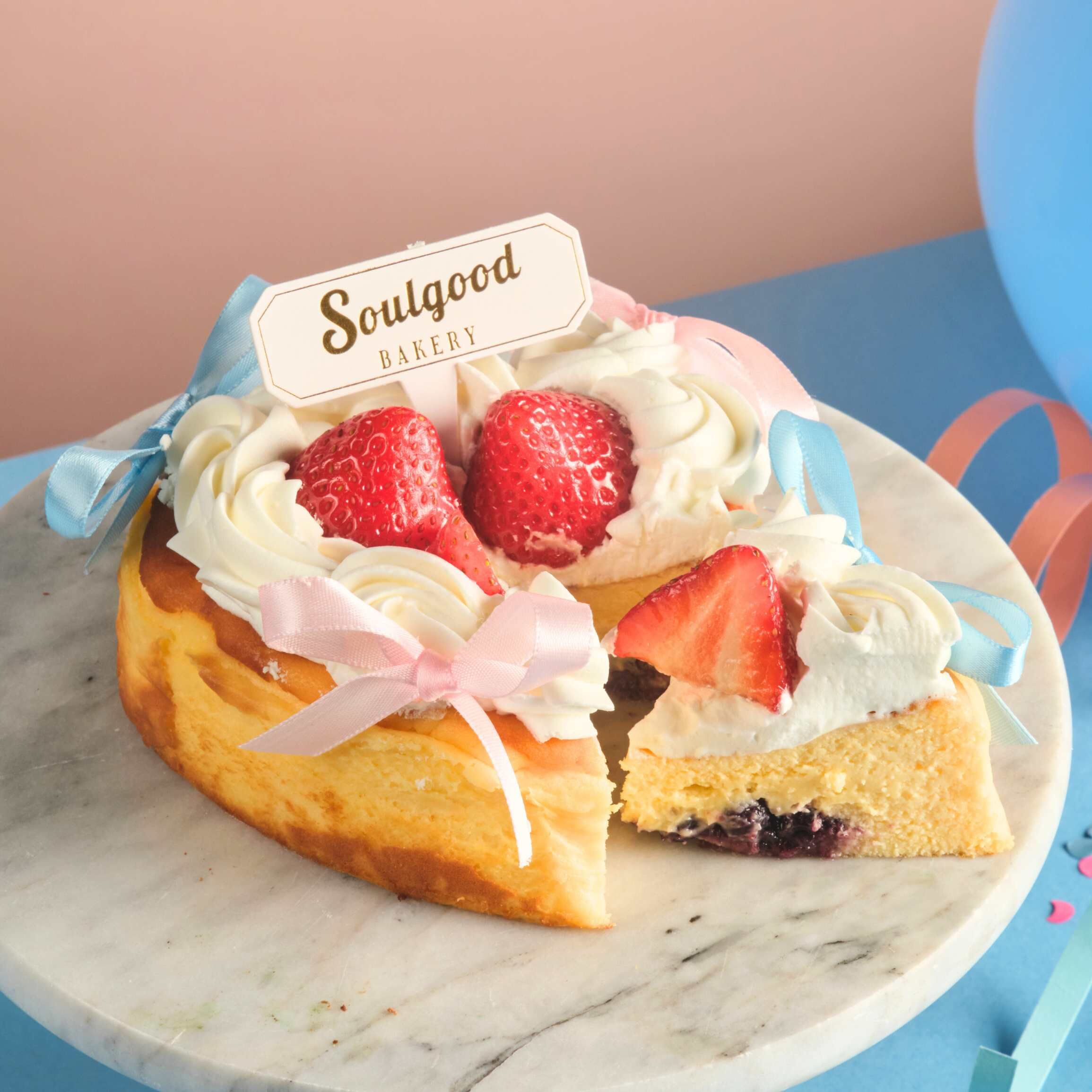 Gender Reveal Heart Basque Burnt Cheesecake