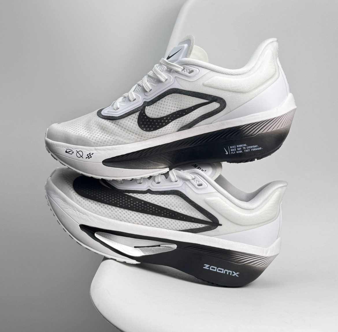 男鞋 NIKE ZOOM FLY 6 白黑 緩震 透氣 碳纖維 慢跑 運動鞋【FN8454-100】