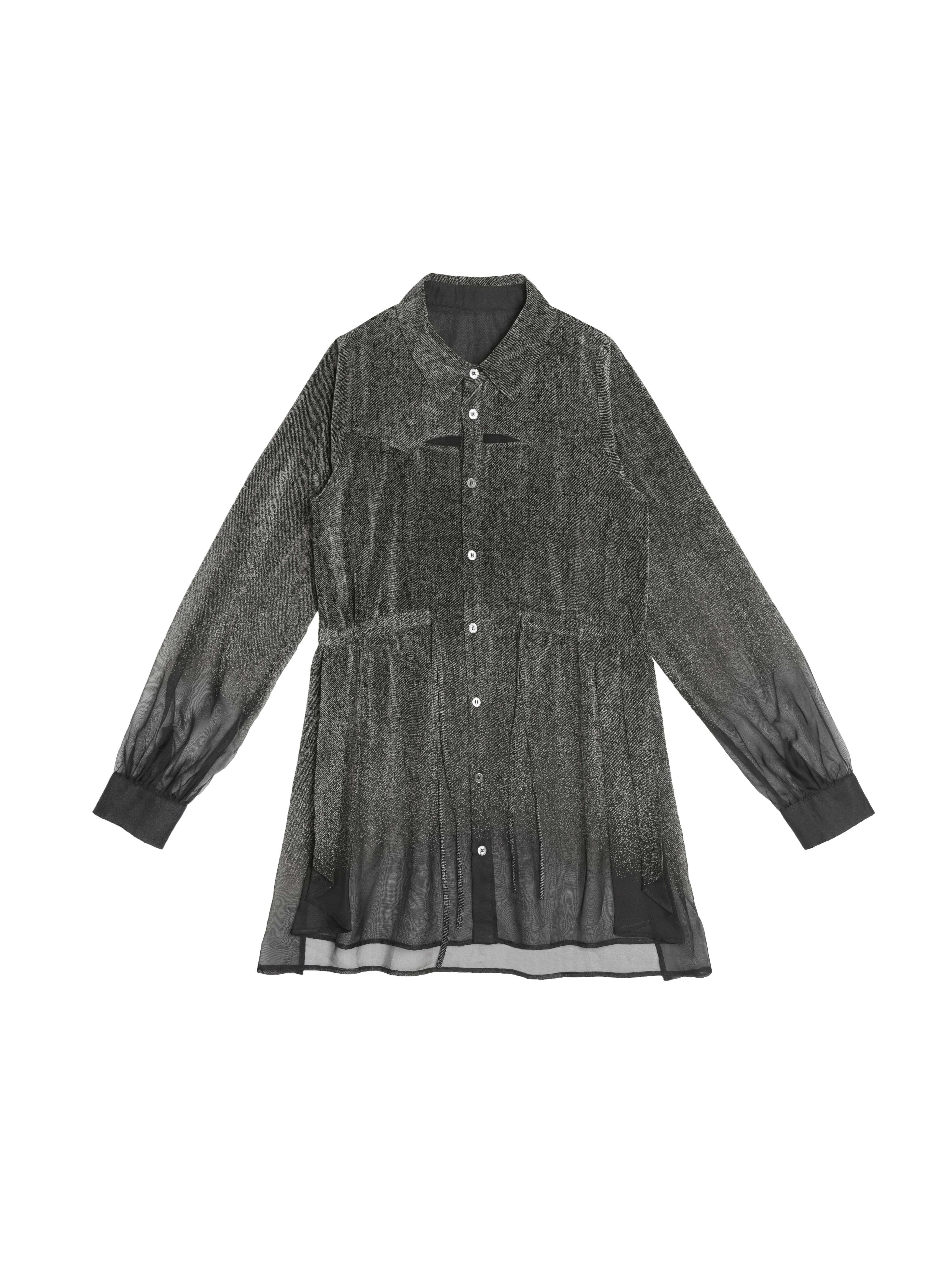 仿牛仔植絨印花薄襯衫外套 - 25WRJ211Q