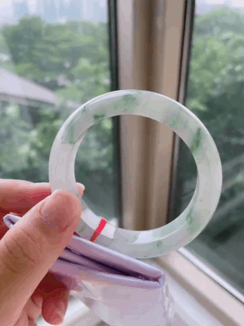 7195852 56mm冰飄花翡翠正圈手鐲 (54-56)