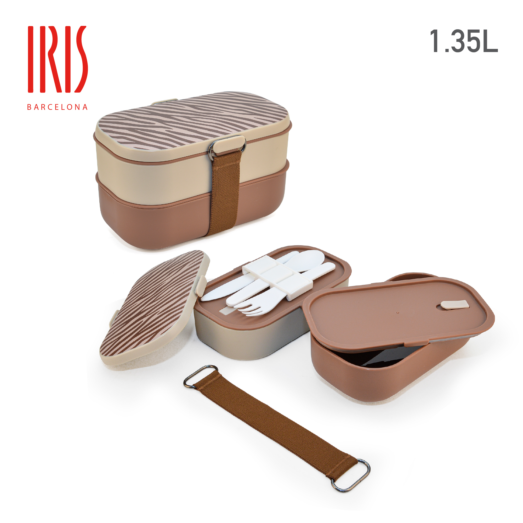 巴塞隆娜 IRIS 便當飯盒 連餐具 （1.35L)