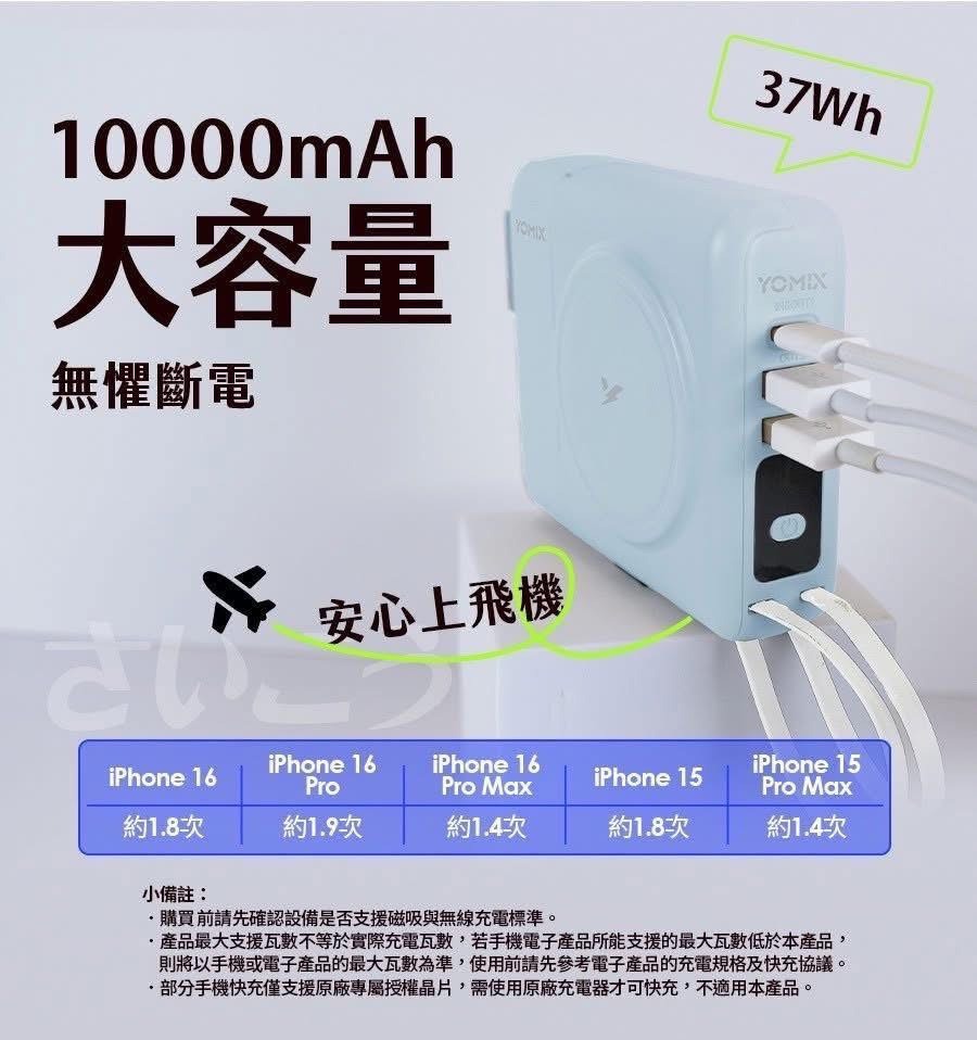 🌈 YOMIX 優迷｜超人氣八合一萬用行動電源！-0380 特惠中