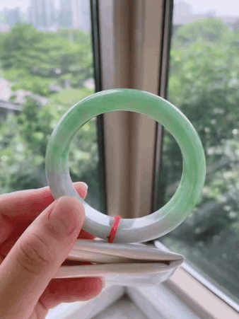 7195853 57.8mm冰飄綠翡翠正圈手鐲 (56-58)