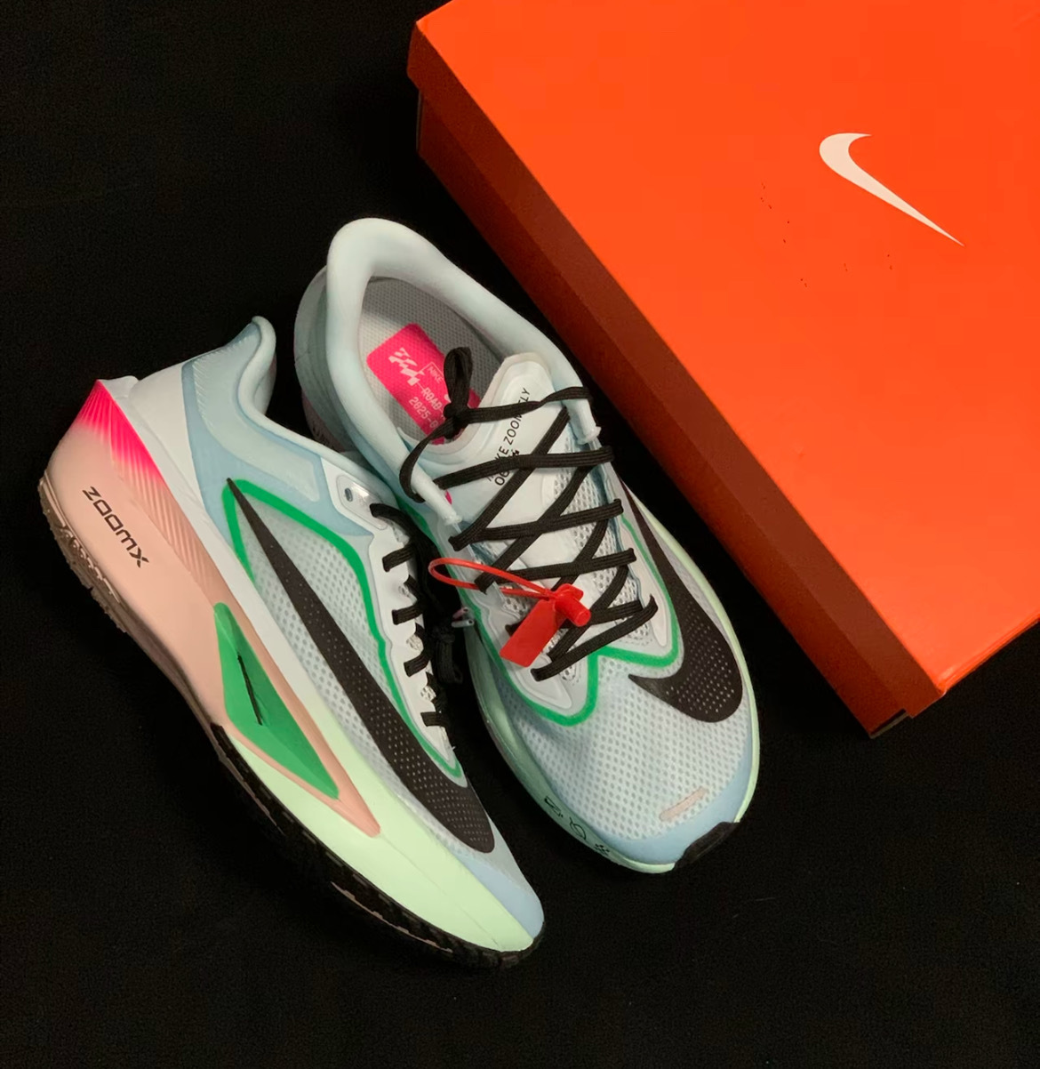 男鞋 NIKE ZOOM FLY 6 藍綠粉 緩震 透氣 碳纖維 慢跑 運動鞋【FN8454-402】