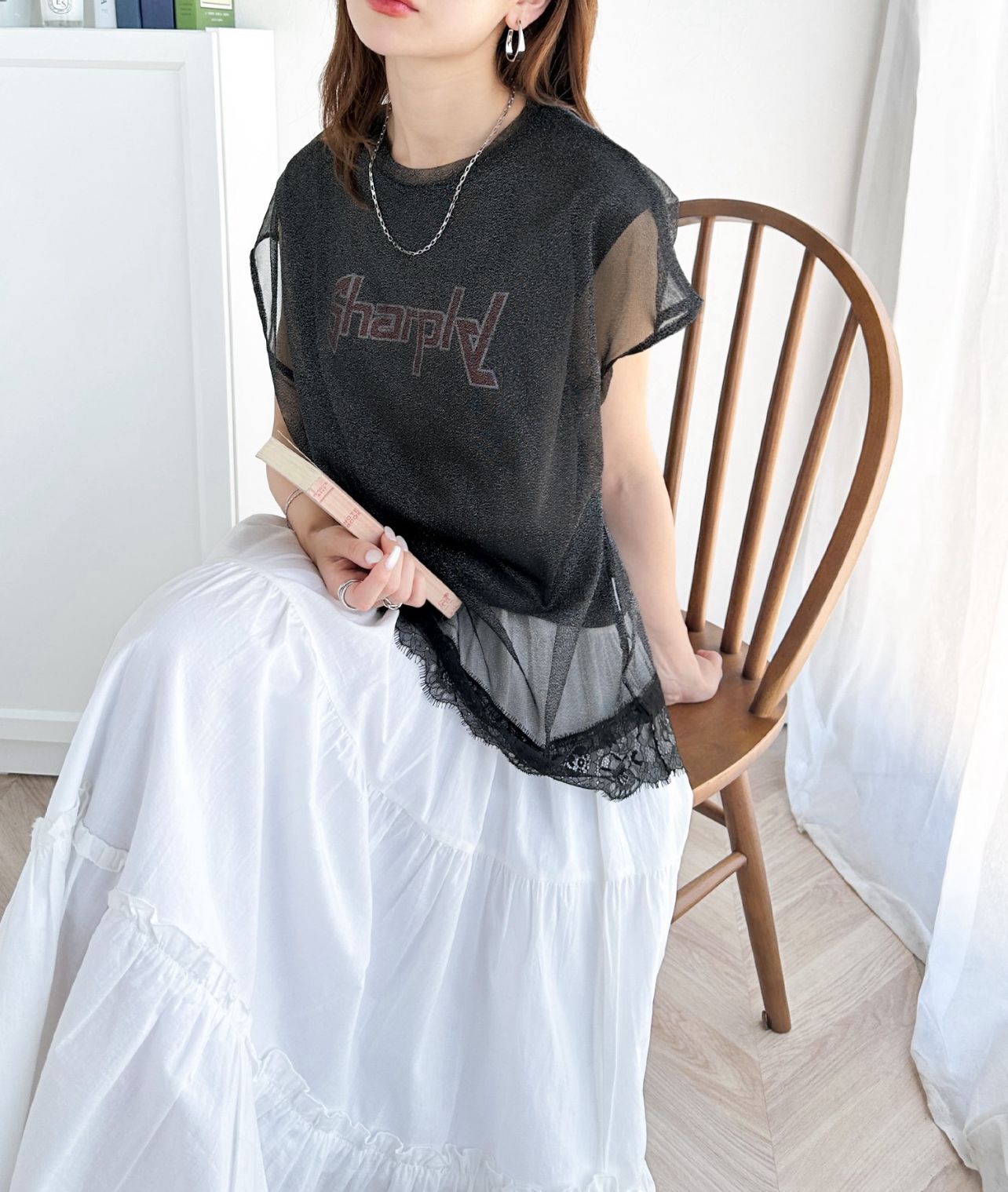 【預購】JN073112  classicalelf 薄紗印花無袖上衣