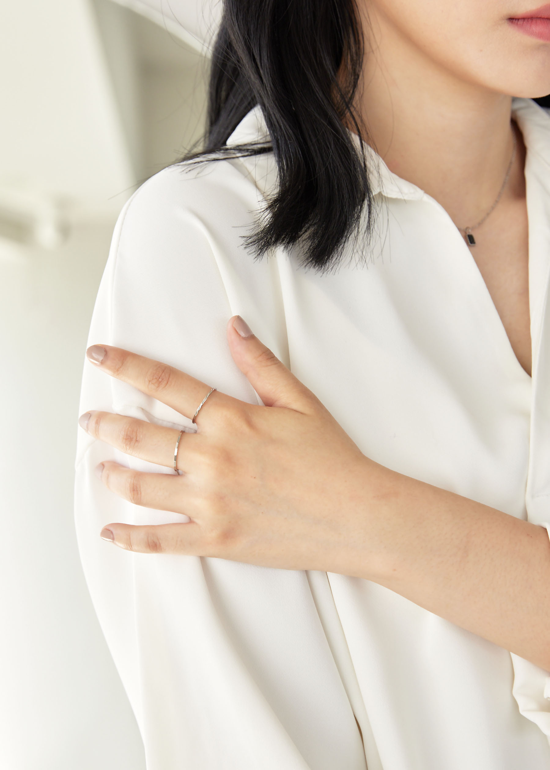 簡約壓紋醫療鋼戒指