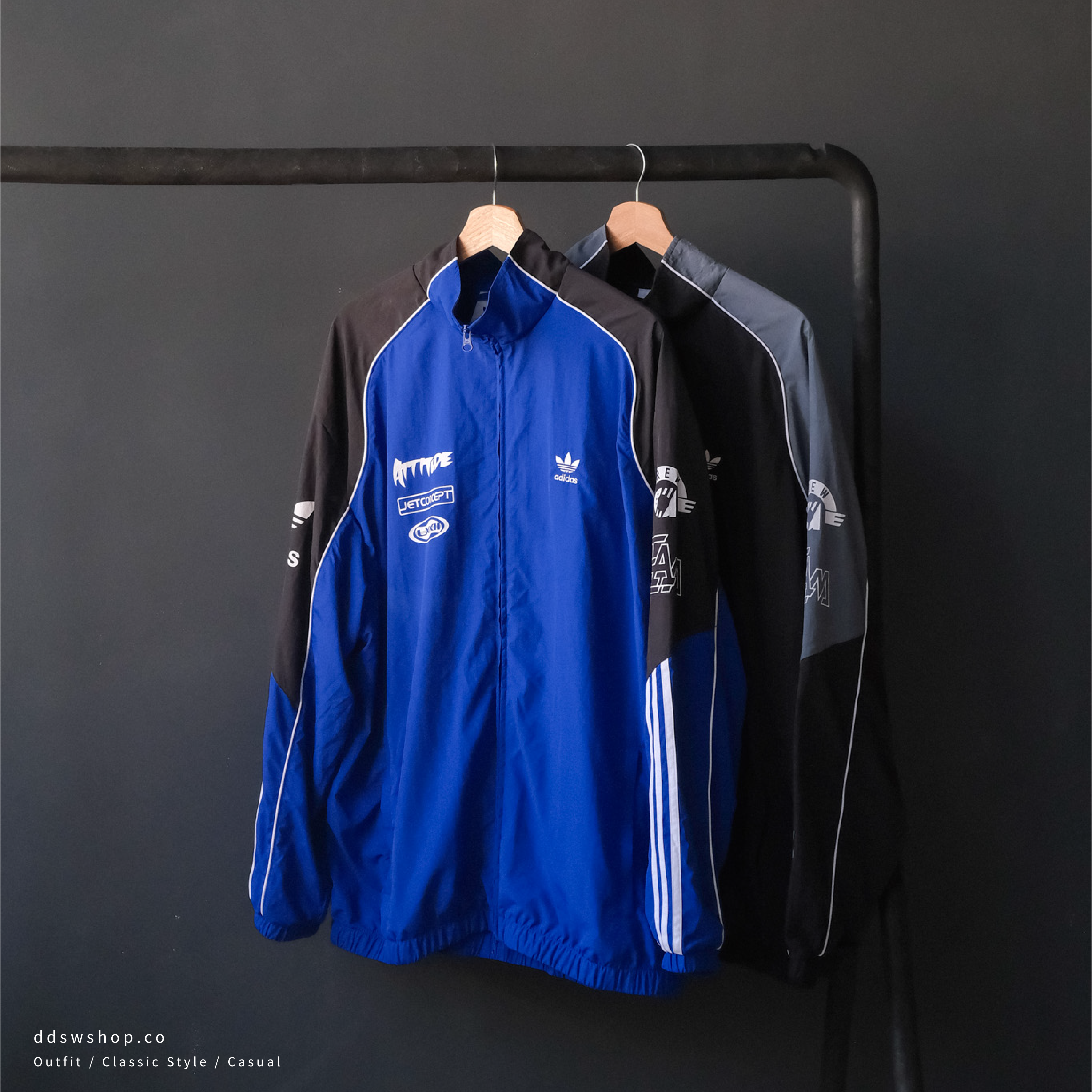 "代購" ADIDAS ORIGINALS 復古 賽車 外套 兩色 JL8406 黑色 JL8408 藍色