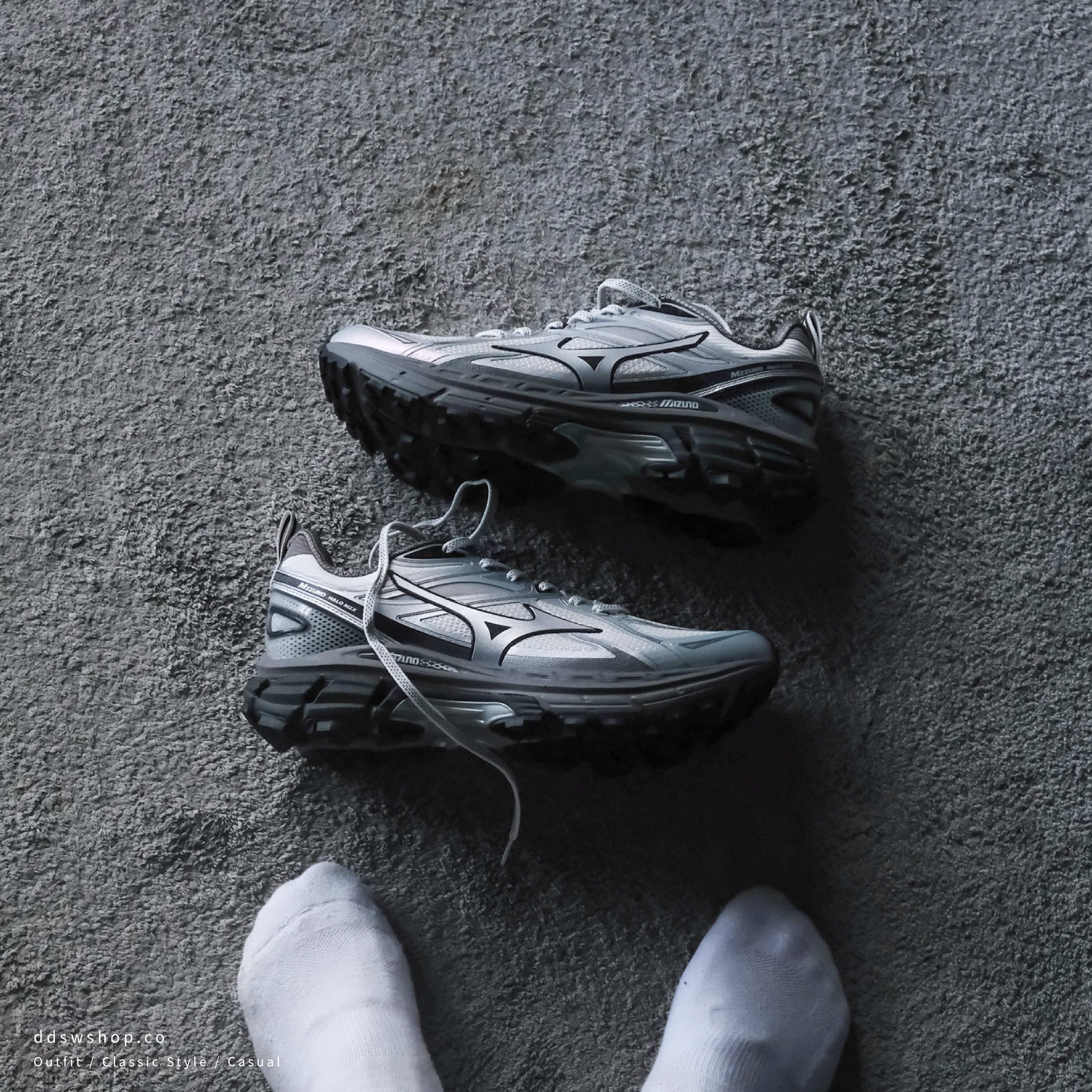 "代購" Mizuno Halo Mix TL 復古 防潑水 白灰 D1GH251202