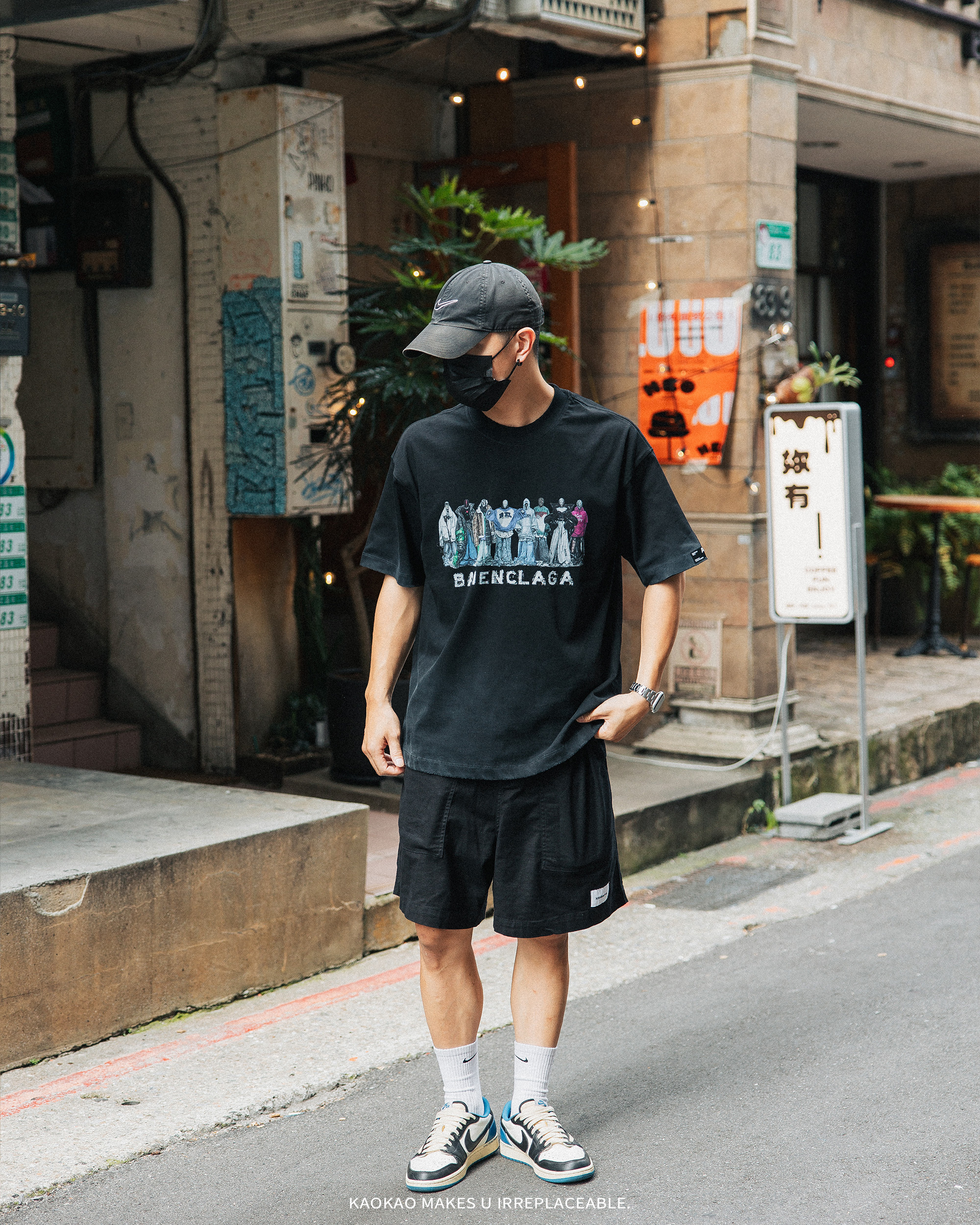 JIA MENG 惡搞人群巴黎 印花短t