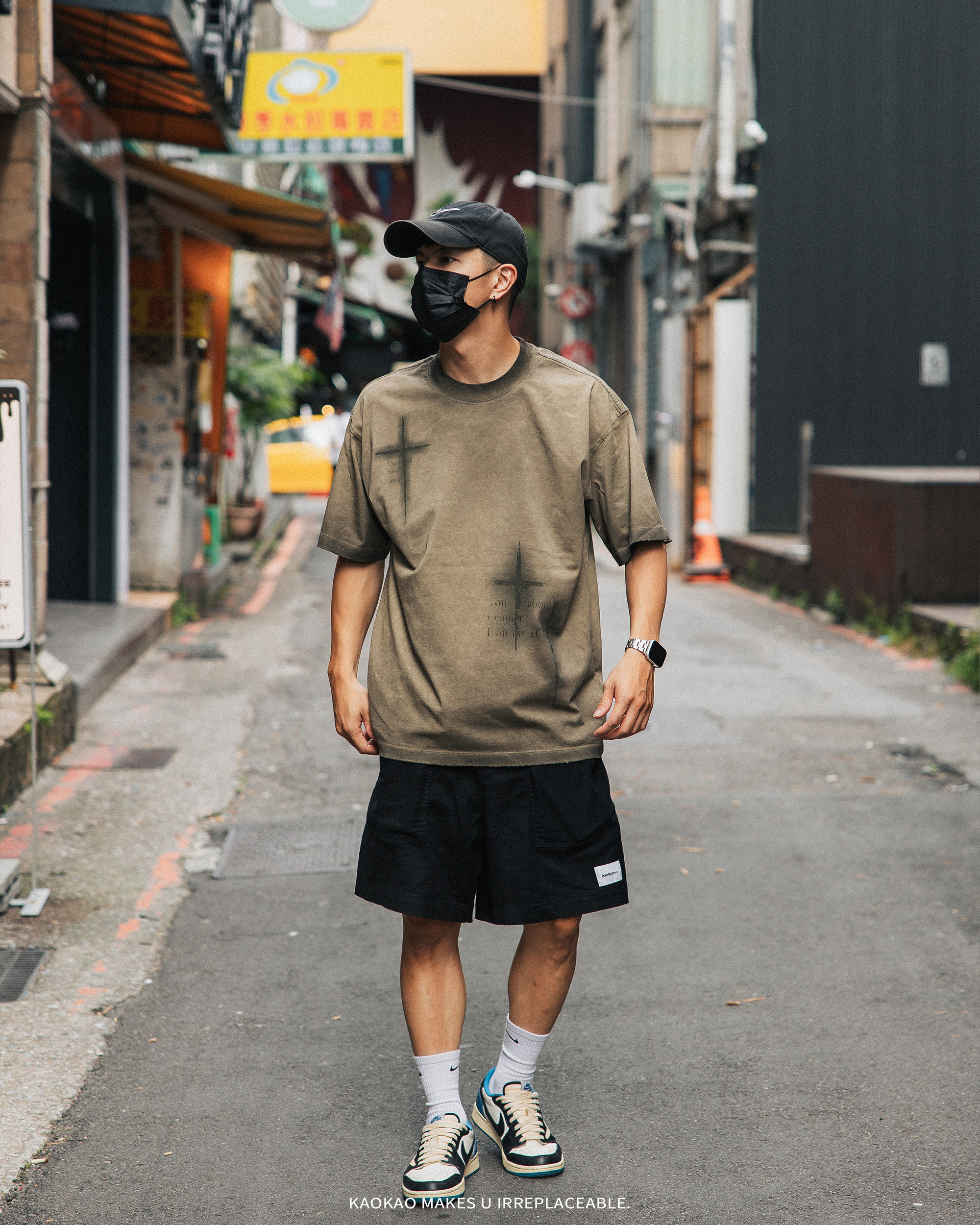 JIA MENG 潑墨十字星 印花短t