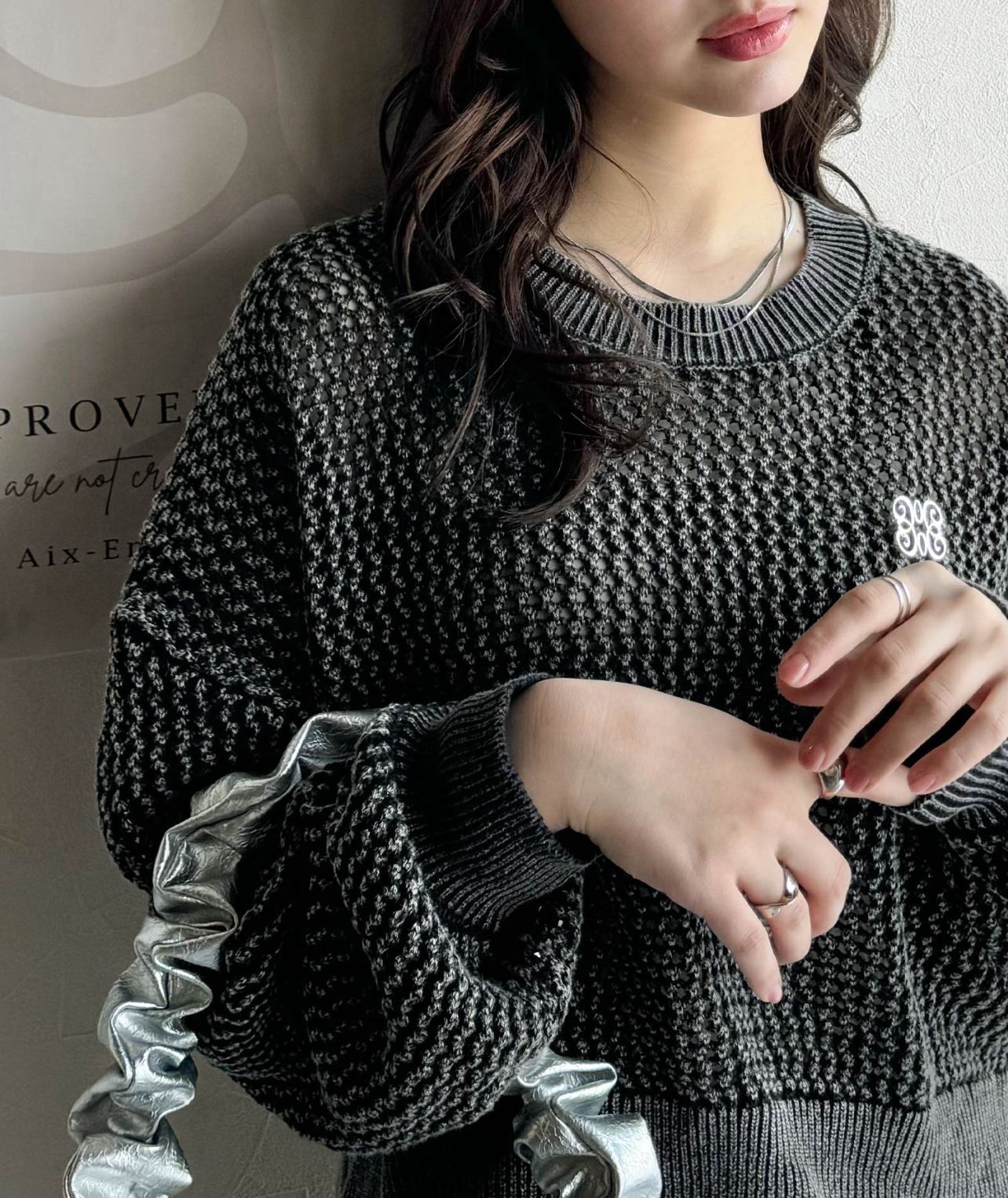 【預購】JN073117 mily bilet 網眼針織上衣