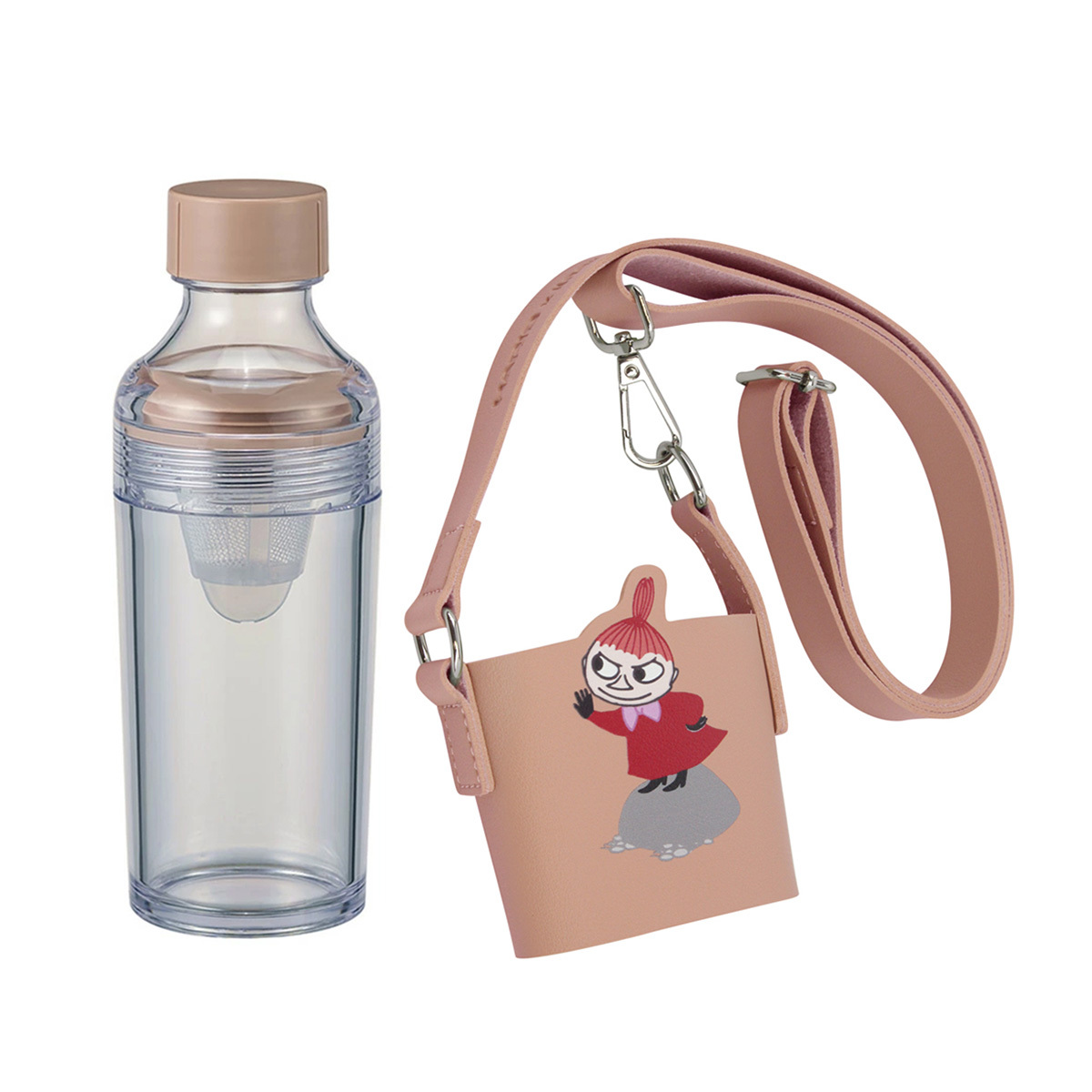 日本HARIO x MOOMIN 160ml 濾隔水樽和樽套 (粉紅) -MMFIBP16PS