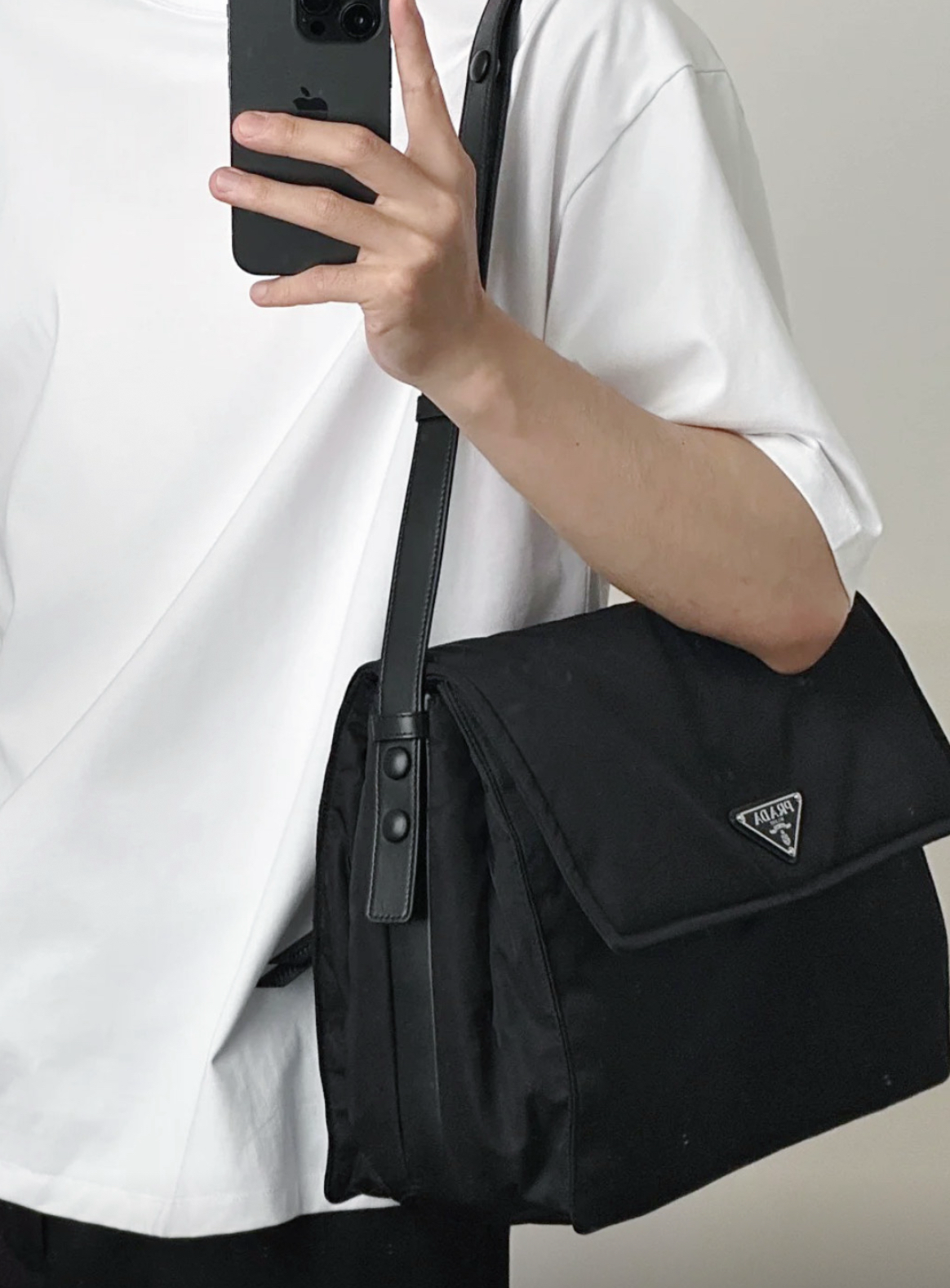 Prada Traveller Re-Nylon 小號夾棉肩背袋