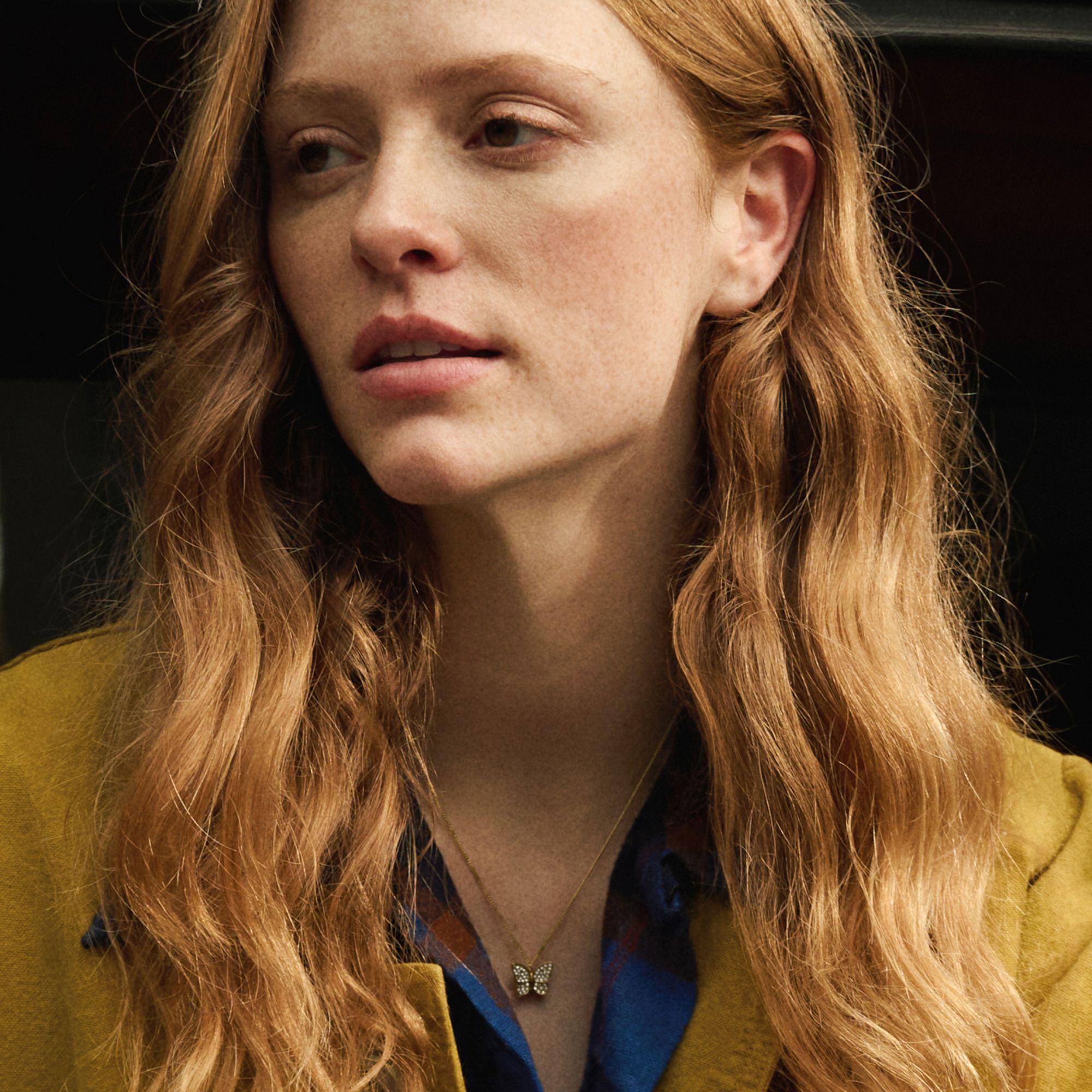 Sutton 星閃金蝶不鏽鋼項鍊-金色 JF04920710