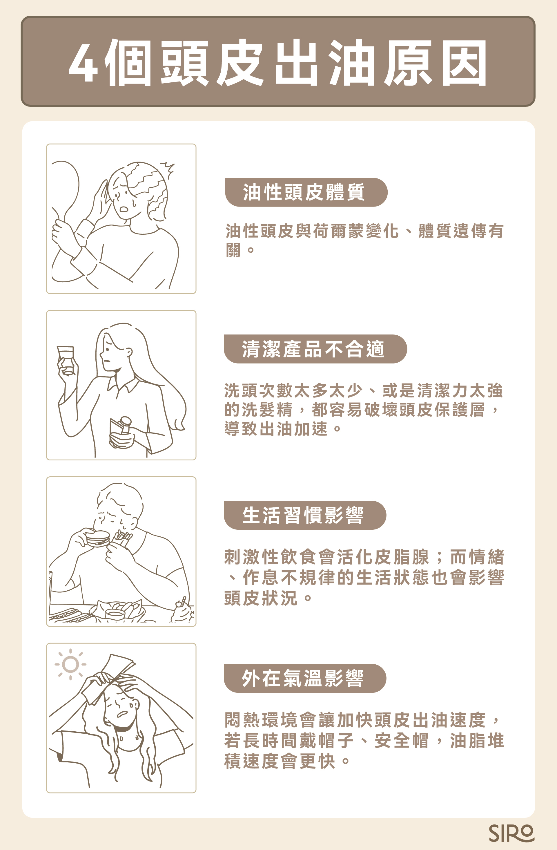 4 個頭皮出油原因