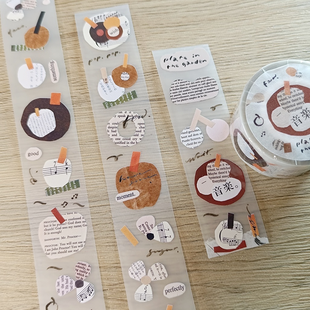 茄子先生．花園裡的餐盤 3cm霧面PET膠帶 <整捲/分裝>