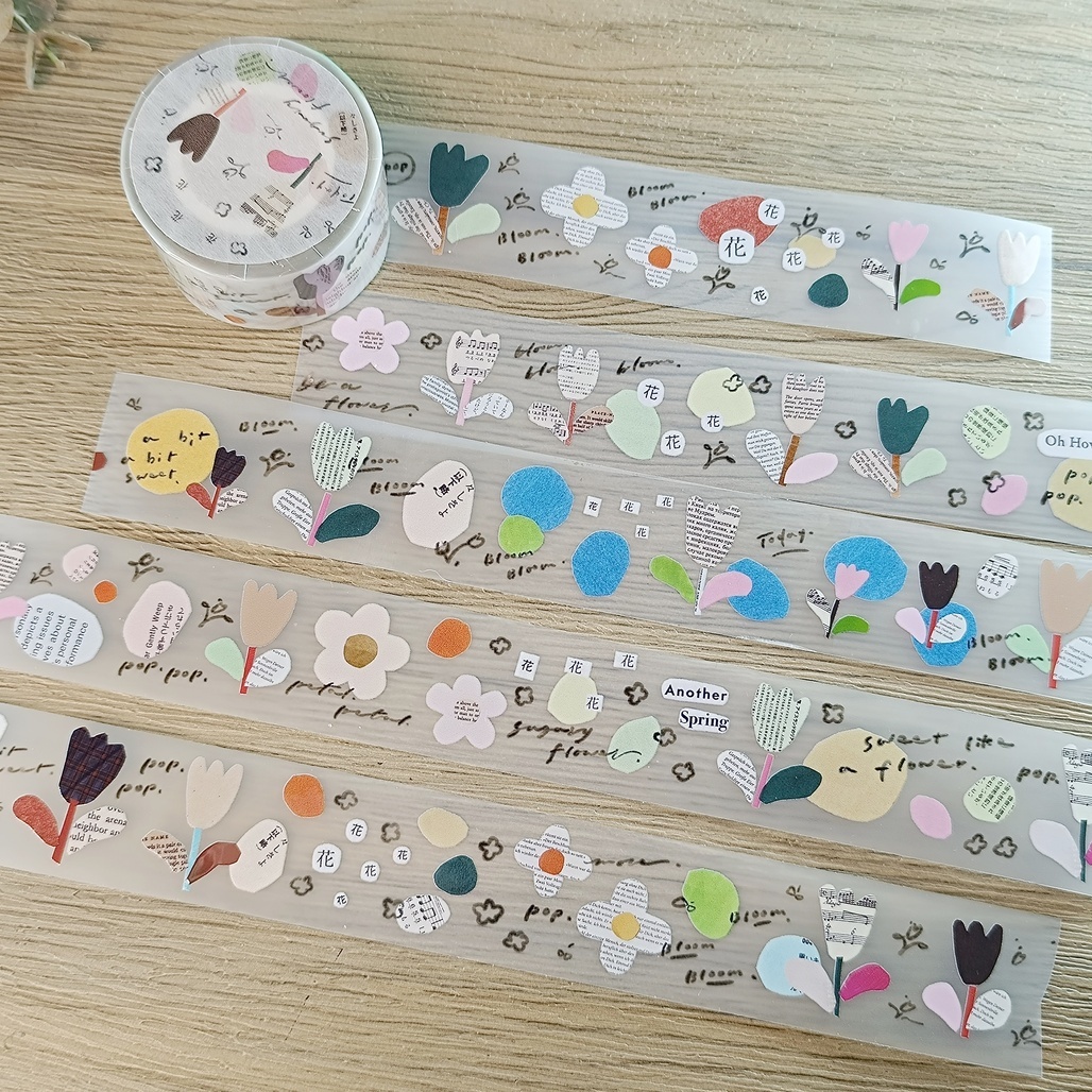 茄子先生．甜甜的花 3cm霧面PET膠帶 <整捲/分裝>