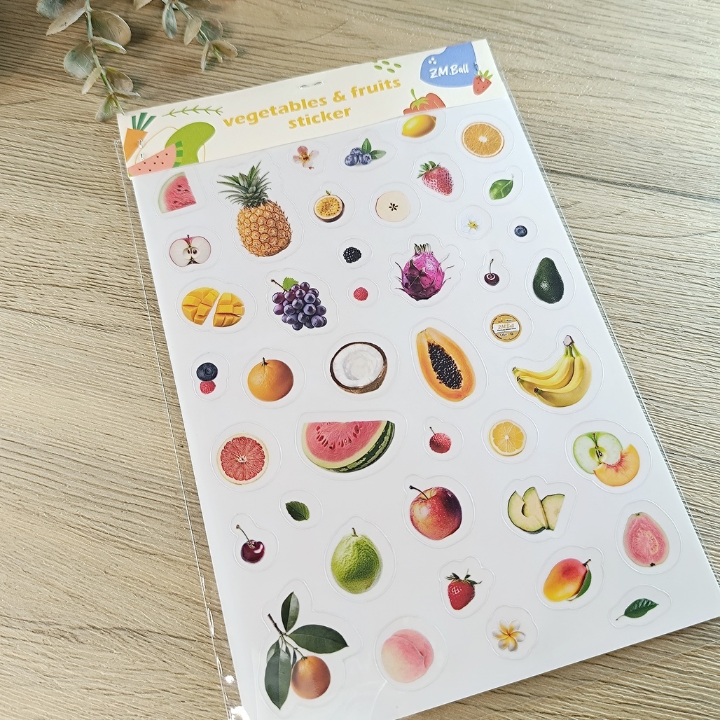 莫非是芝麻球．蔬菜水果透明割型貼紙 A5