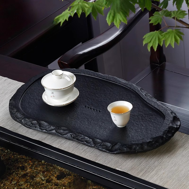 火燒紋烏金石茶盤