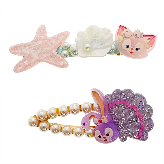 海灘派對系列 達菲Duffy與好友 大頭造型 髮夾 2入組 髮飾 -香港迪士尼樂園