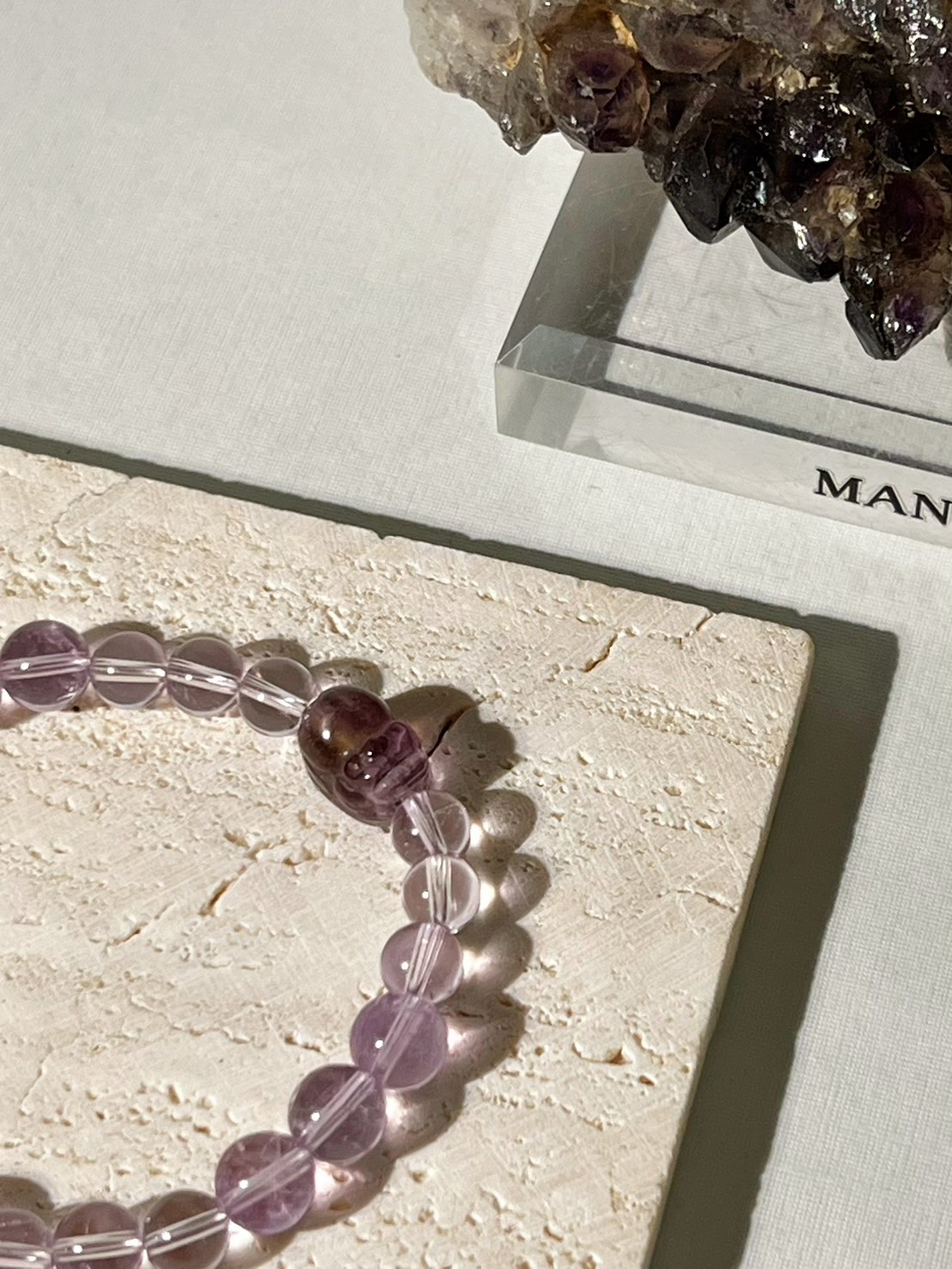 冰透紫晶貔貅手環