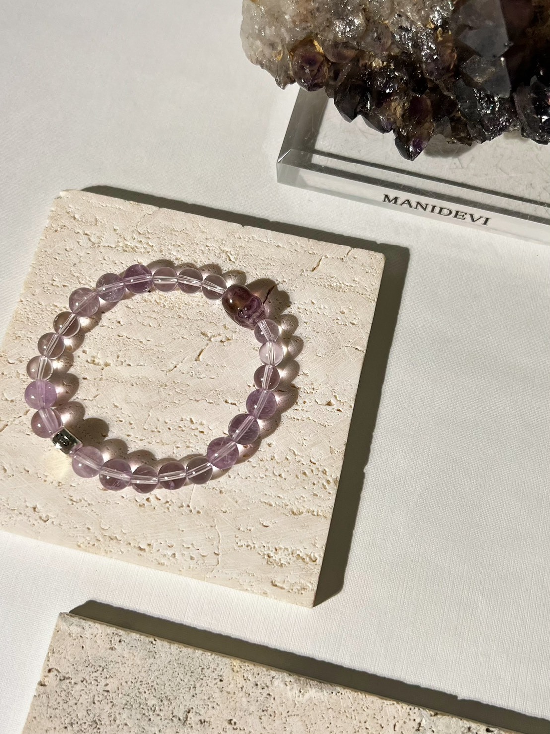 冰透紫晶貔貅手環
