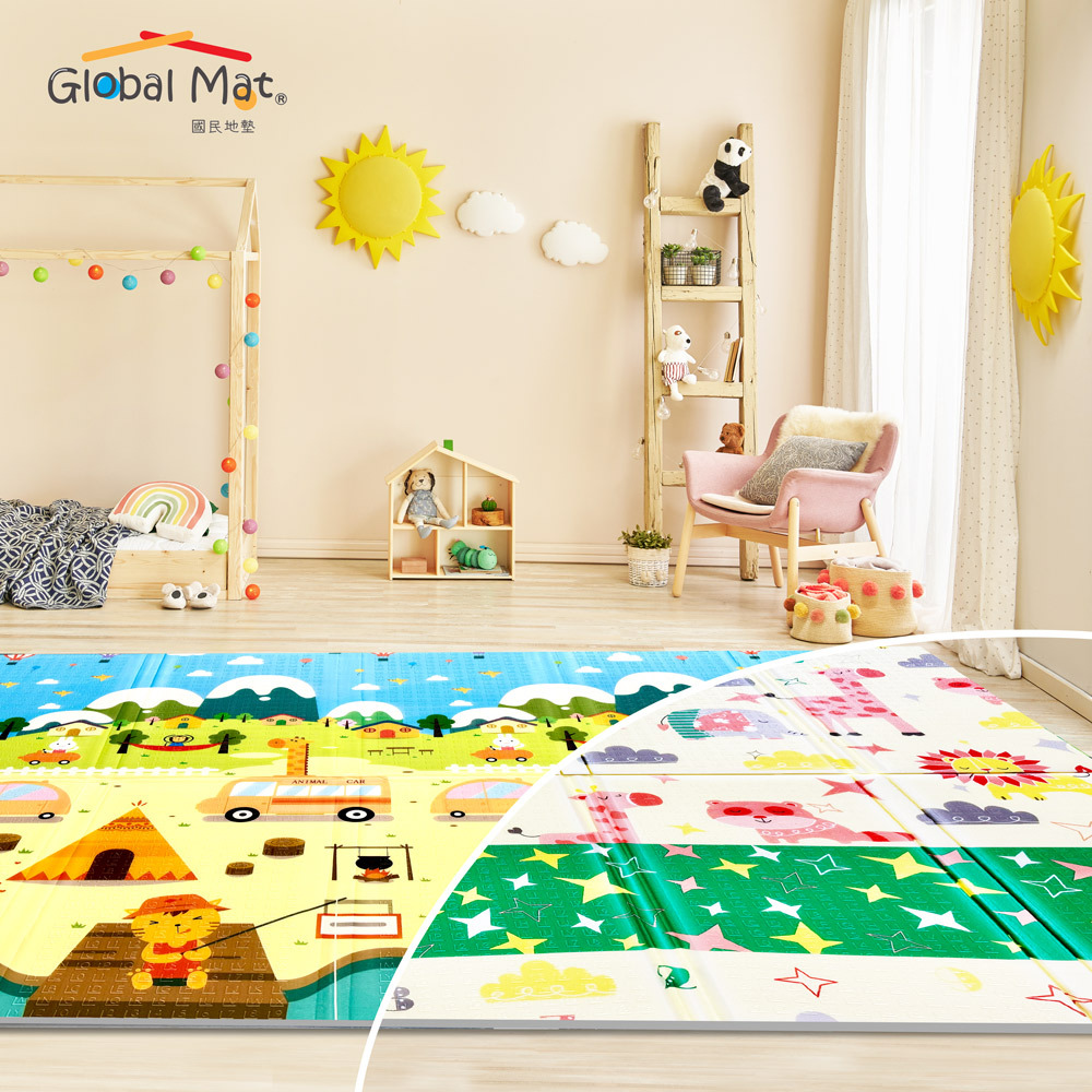 ✨官網獨家【Global mat國民地墊 】X【Roaze柔仕】XPE 經典款雙面摺疊墊 + 濕紙巾隨身包 30 包 (15抽) 禮包組