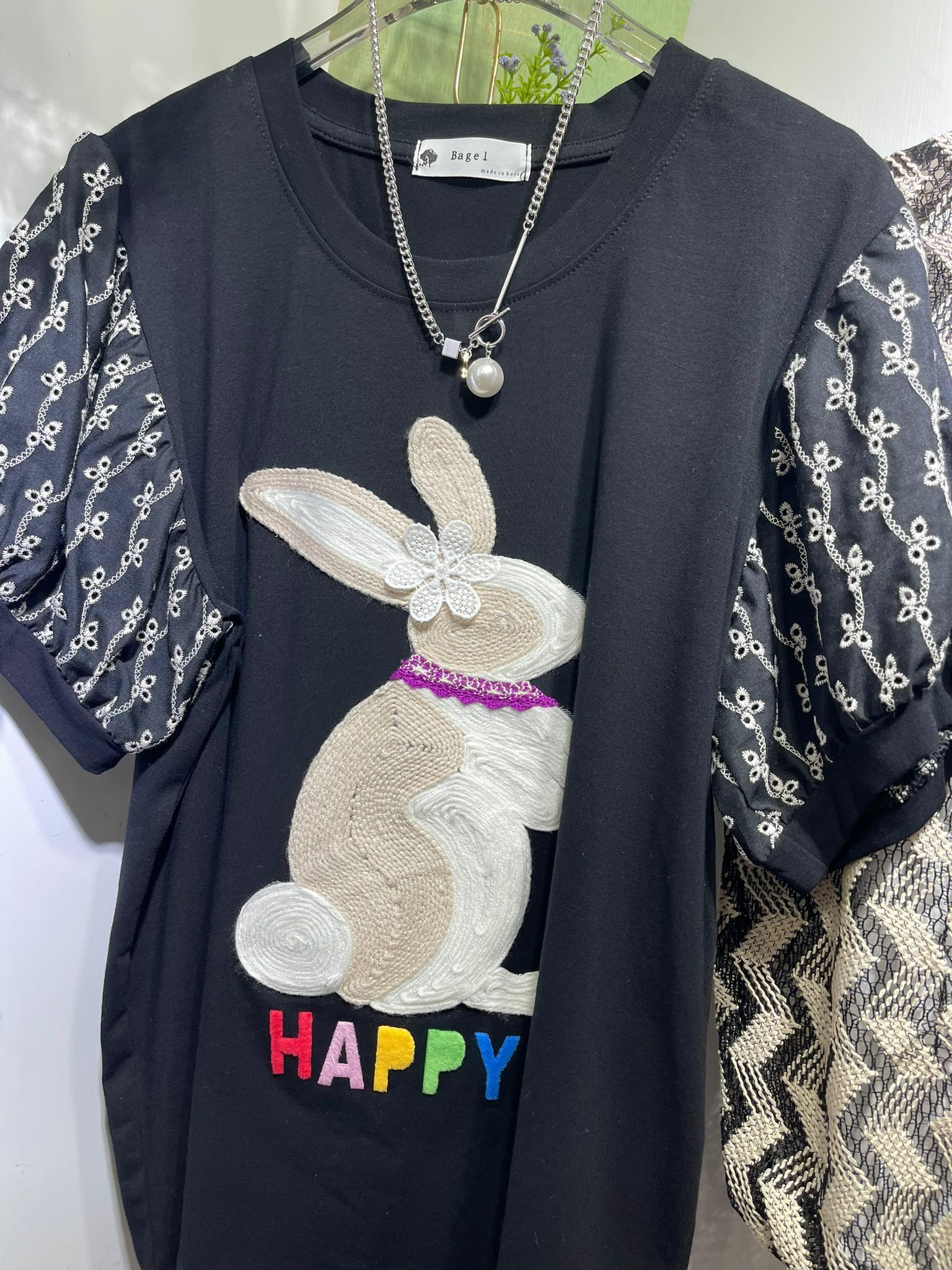 *不設優惠* 韓國Happy兔仔花TOP 胸圍42吋 長25吋 TC72748 *不夾單不包郵*