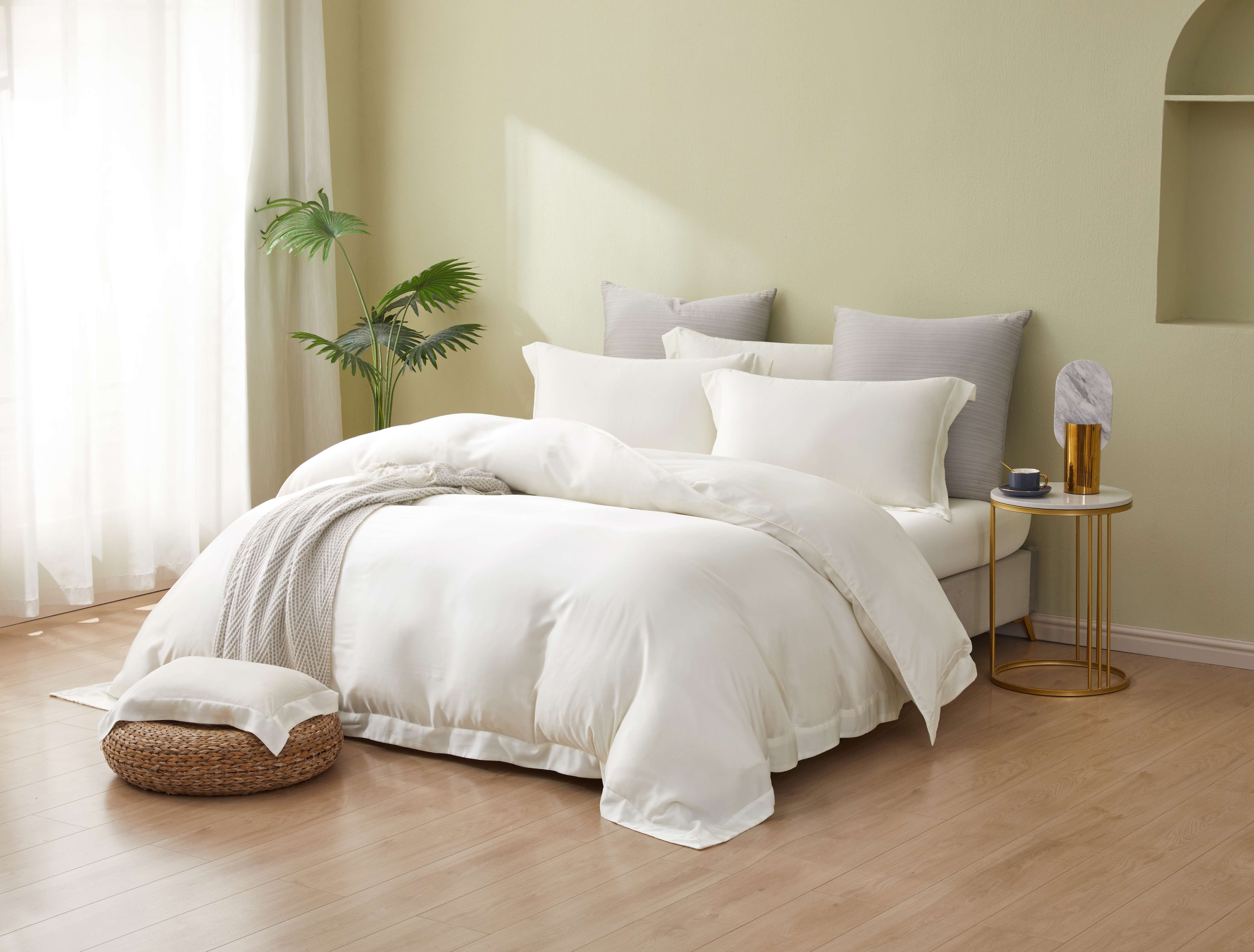 極簡風|100%100支素面天絲款|晴空白(有單人)