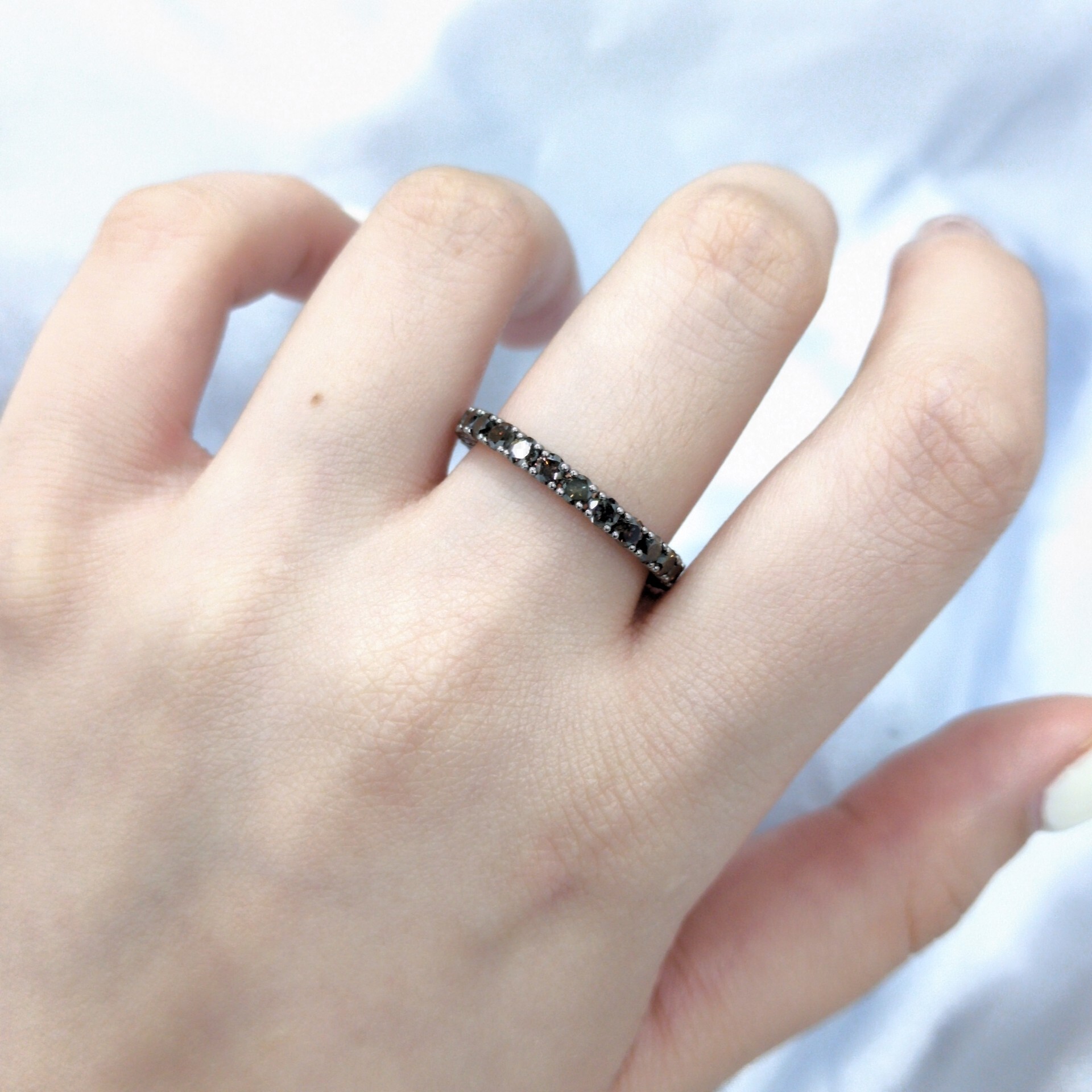 18K Black Gold 1.64ct Fancy Brown Diamond Eternity Ring