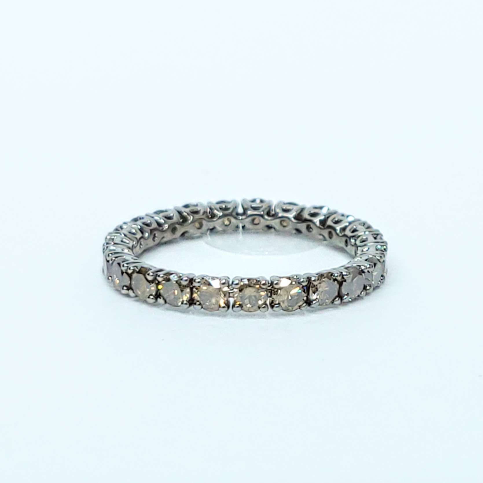 18K Black Gold 1.44ct Fancy Brown Diamond Eternity Ring