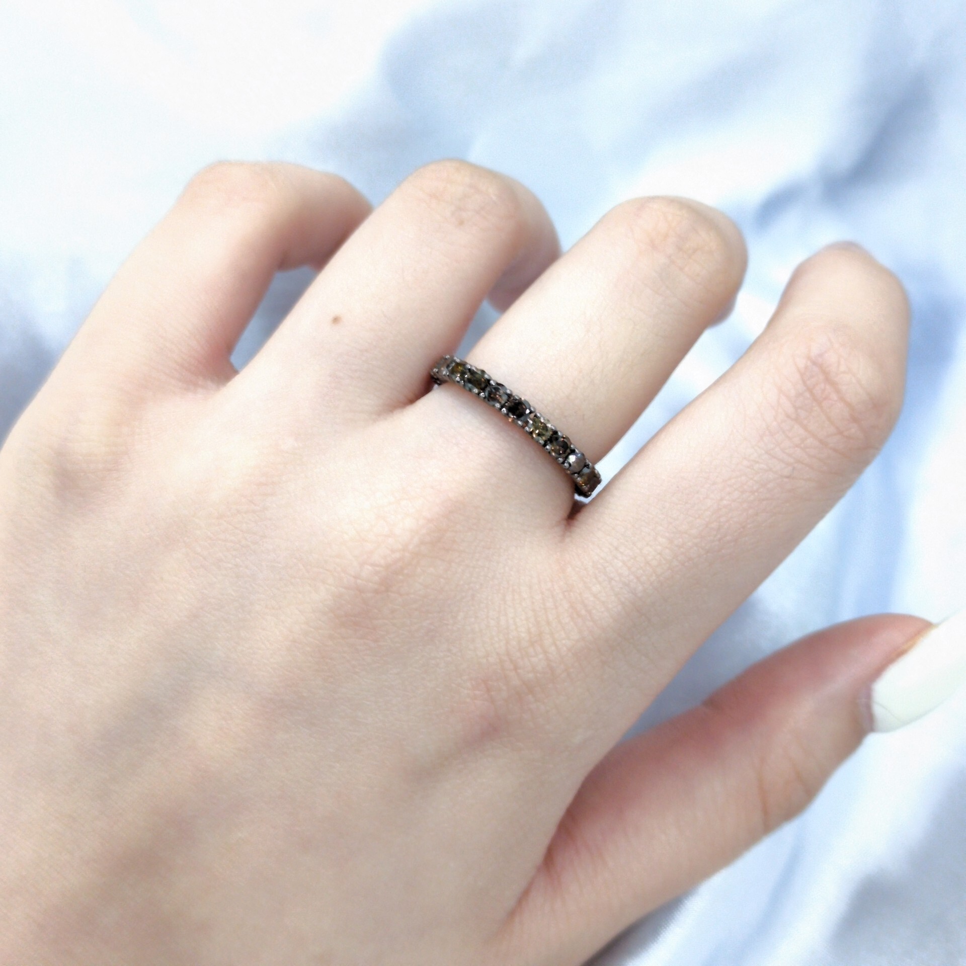 18K Black Gold 1.44ct Fancy Brown Diamond Eternity Ring