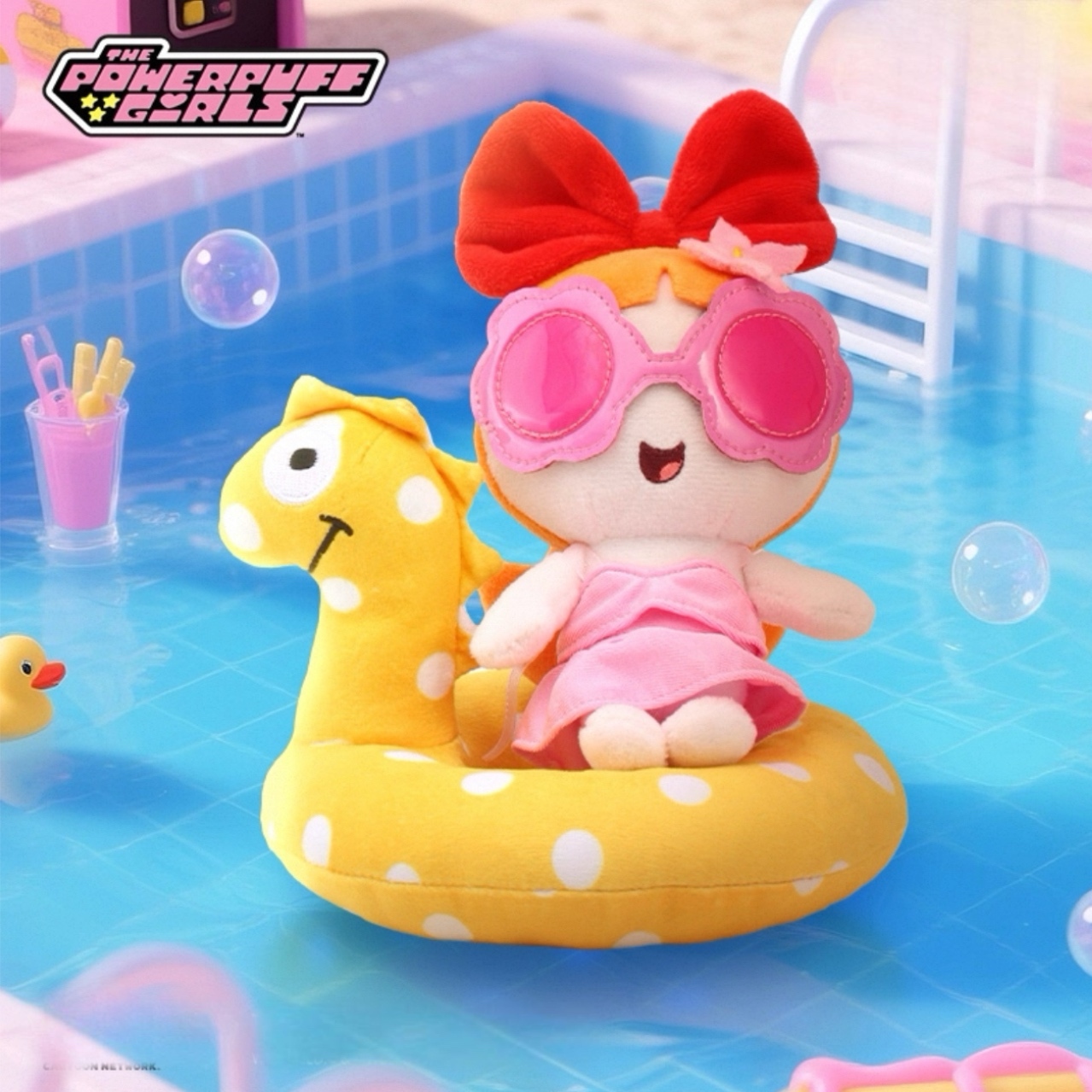 飛天小女警 夏日水上派對 吊飾 絨毛玩具 墨鏡/泳圈/上衣三件組