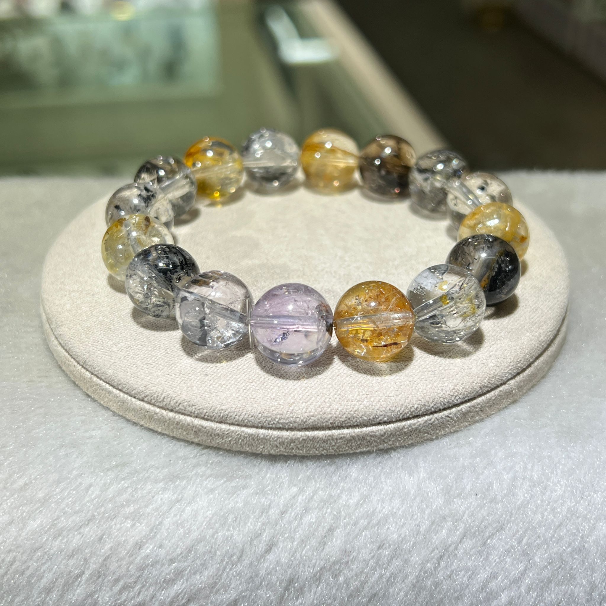 罕有✨彩閃靈鑽手串 12.5 mm +/- CA0004