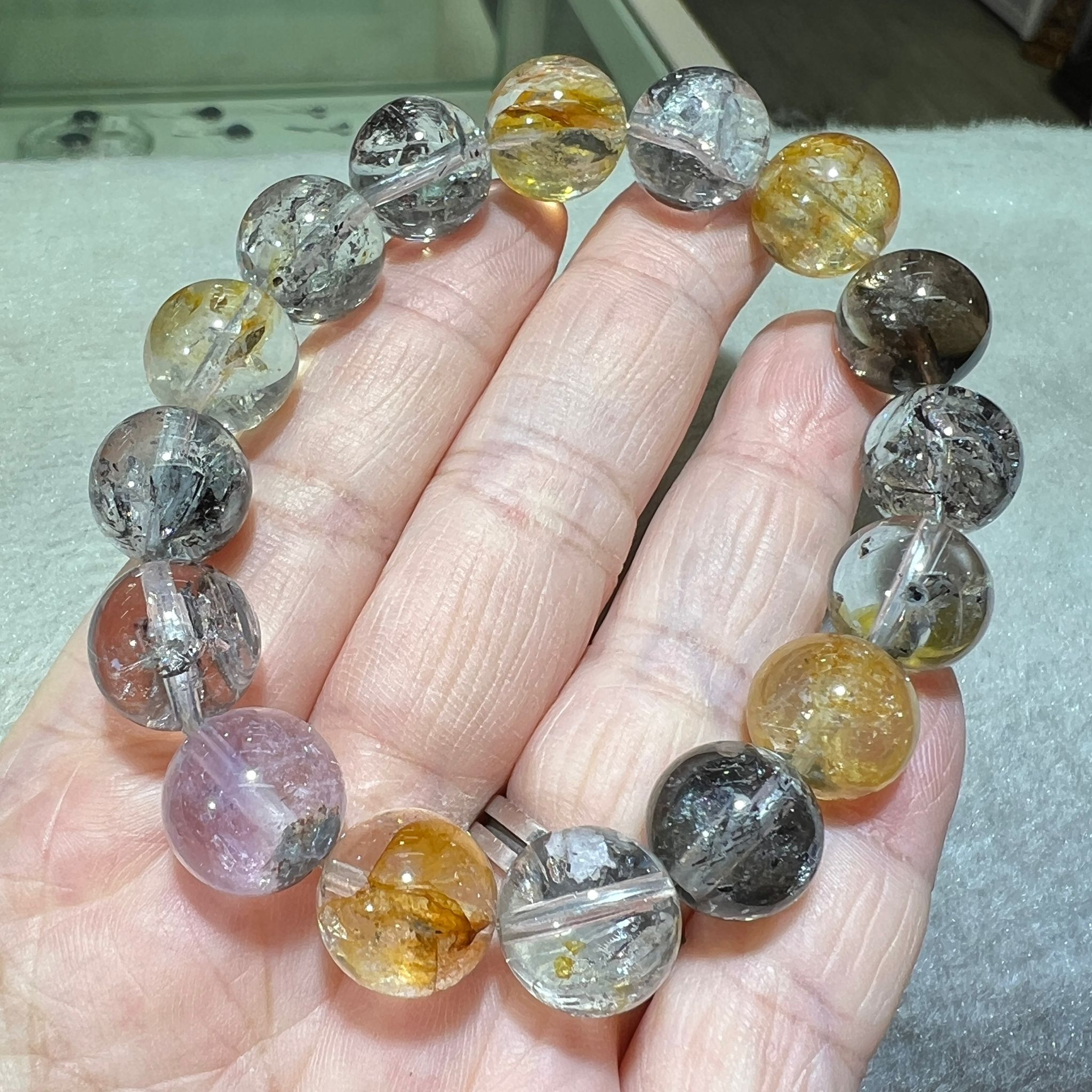 罕有✨彩閃靈鑽手串 12.5 mm +/- CA0004