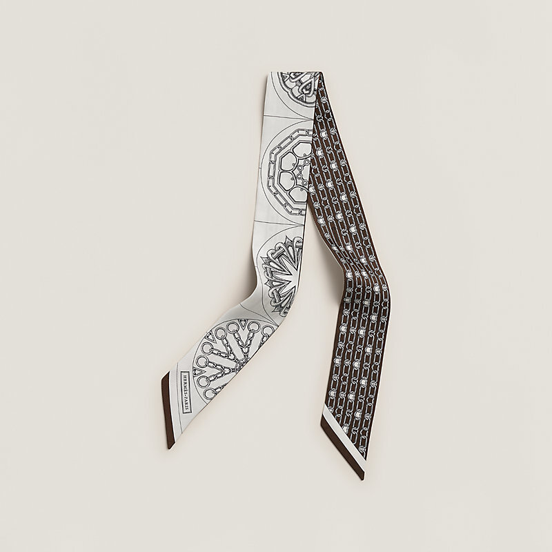 HERMES Effet Kaleidoscope Twilly blanc / anthracit